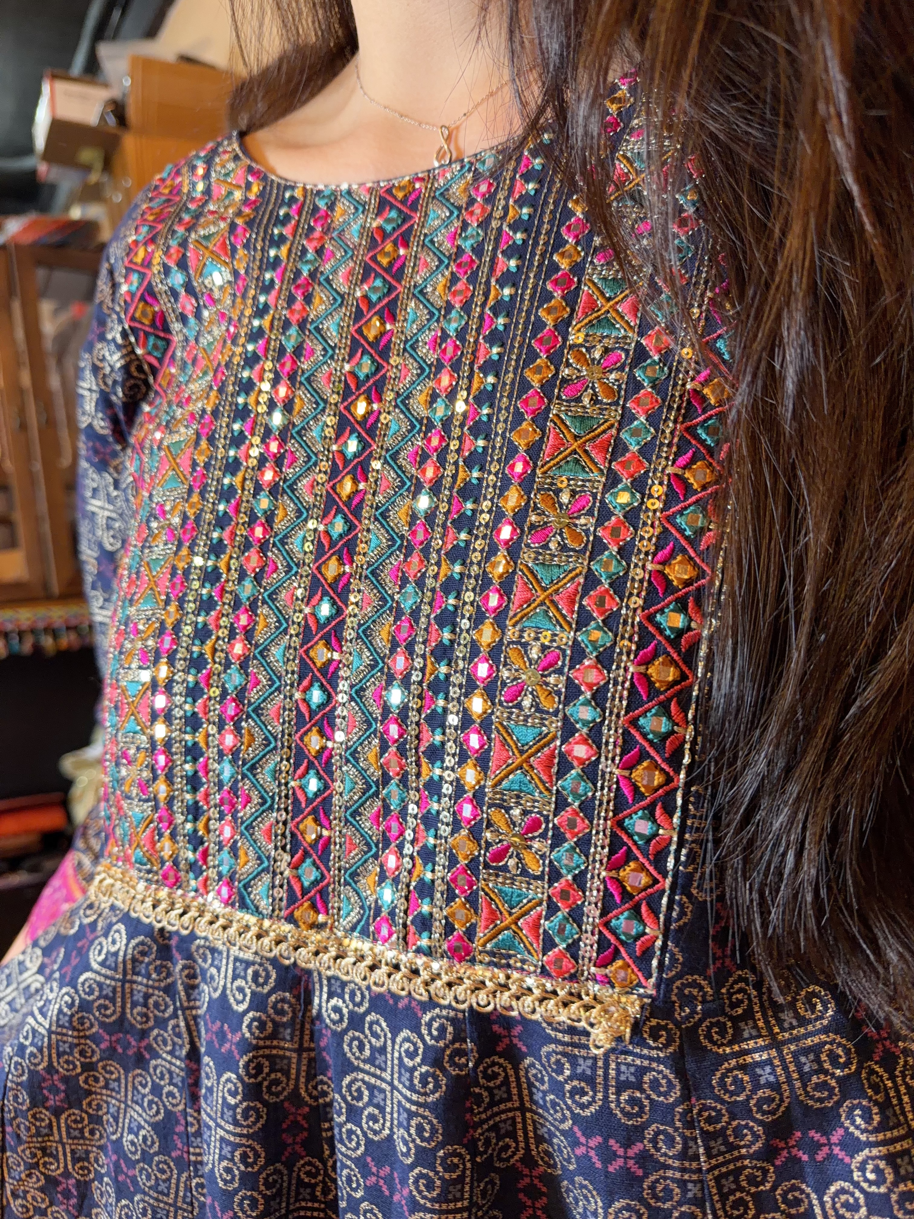 Navy Blue x Purple Red Emb. Foil Stamping OP 46" #1434