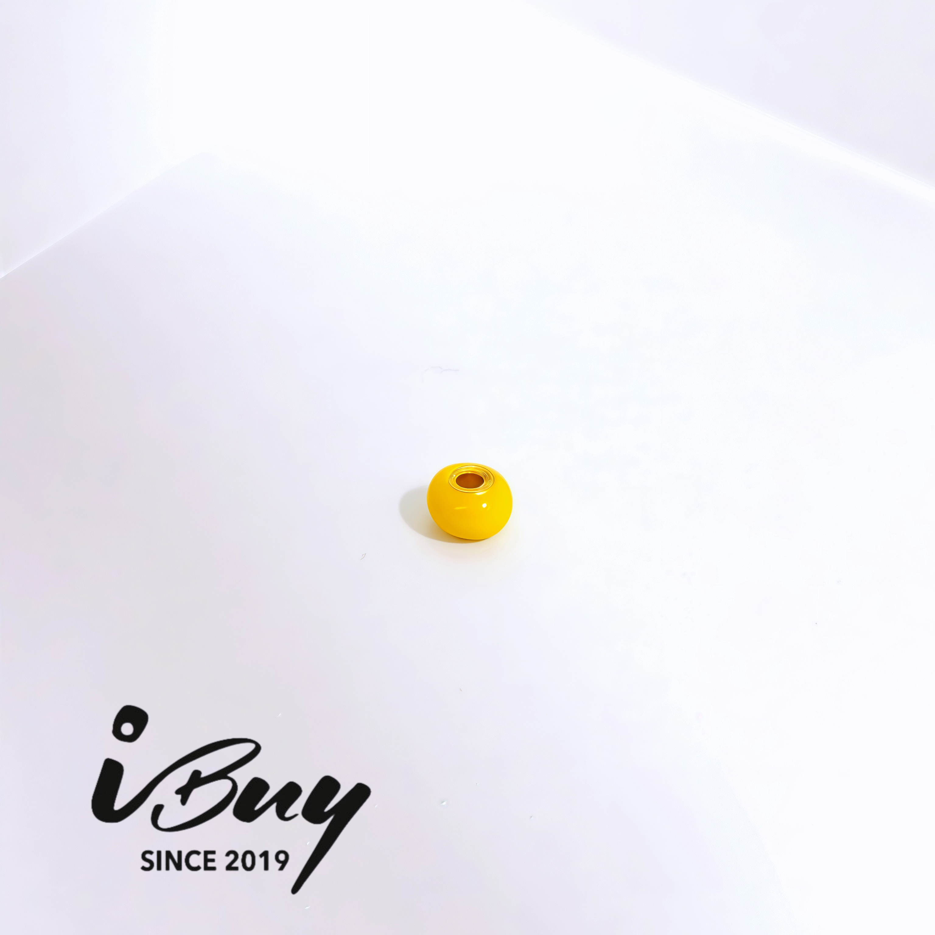999 GOLD 3.5MM ENAMEL DOPAMINE SPACED BEAD - GOLDEN YELLOW  999 金 3.5MM珐琅隔离珠- 金黄色