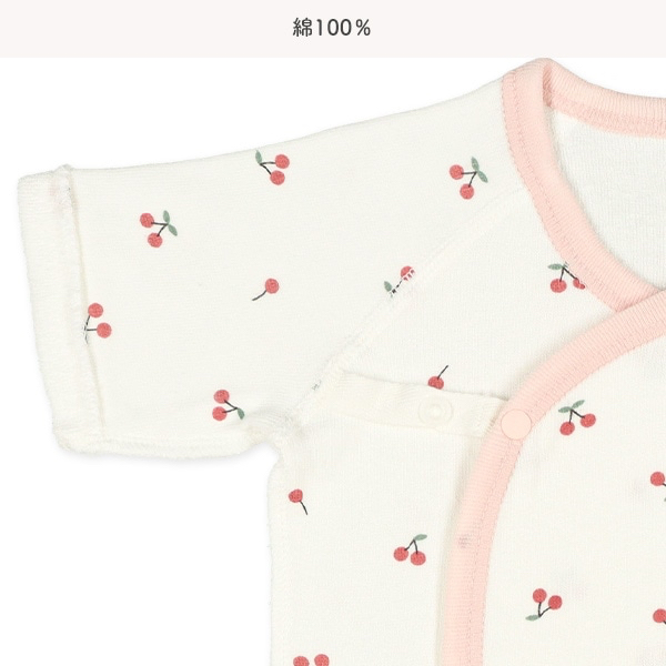 🇯🇵預訂 日本直送🇯🇵新生兒櫻桃印花純棉短上衣打底兩件套（四季款）