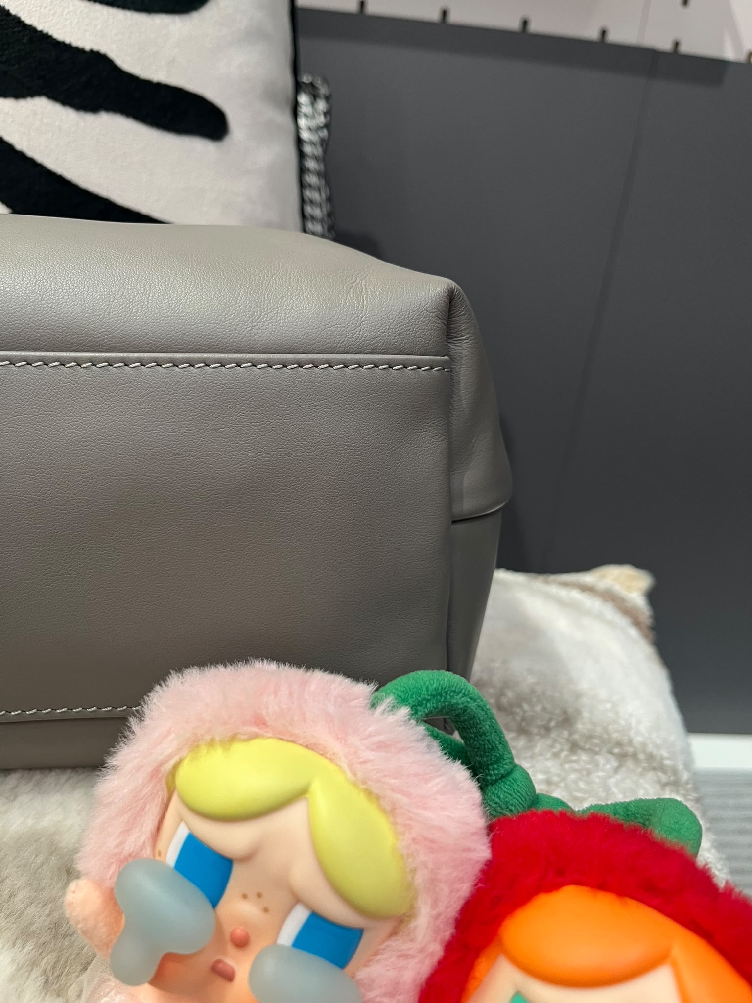 Longchamp 灰色牛皮飯盒包 100%Authentic, 95%New ✅Dust bag