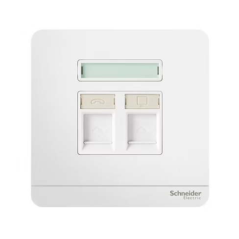 施耐德 AvatarOn 白 CAT3電話+CAT5E數據插座