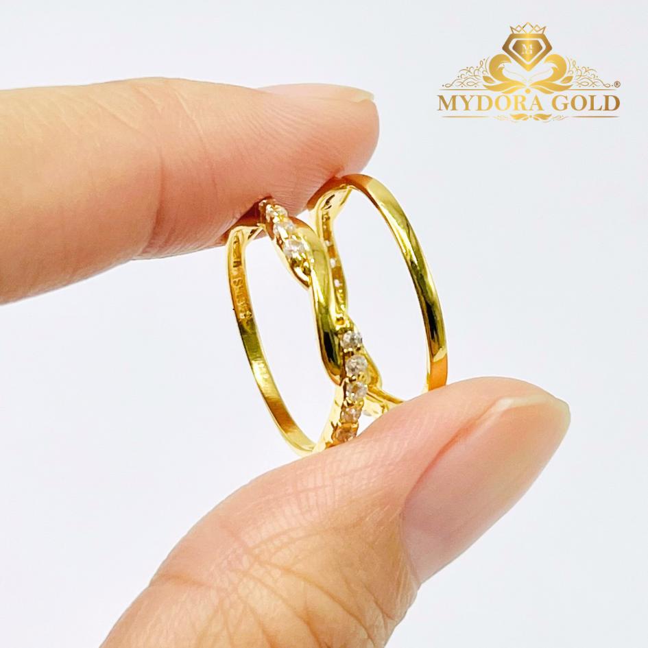 MYDORA Cincin Batu CZ Spiral Rope l EMAS 916/22K