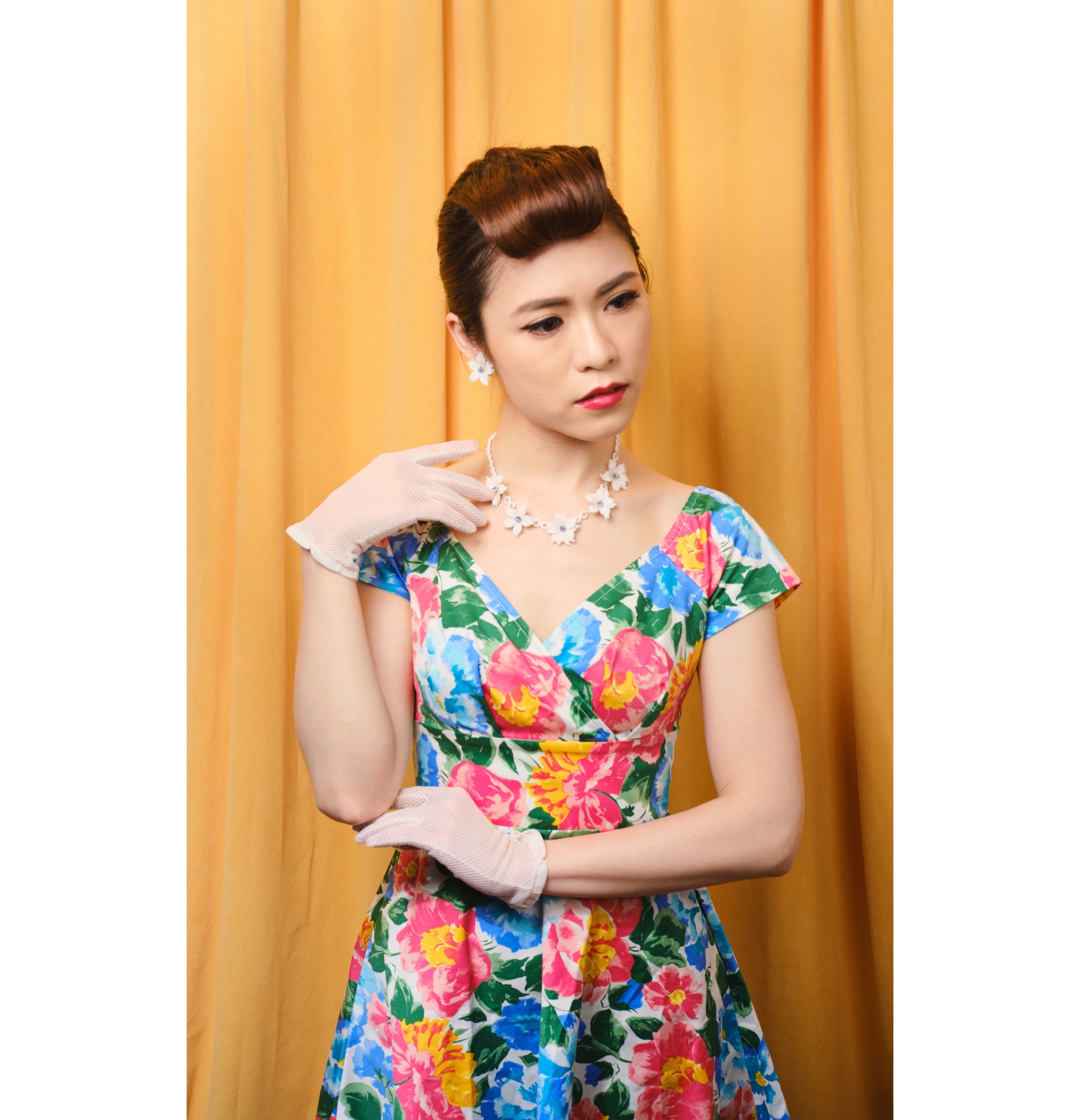 (Ready-Made) 1950s-Inspired Garden Picnic Two-Way Dress (FM132)