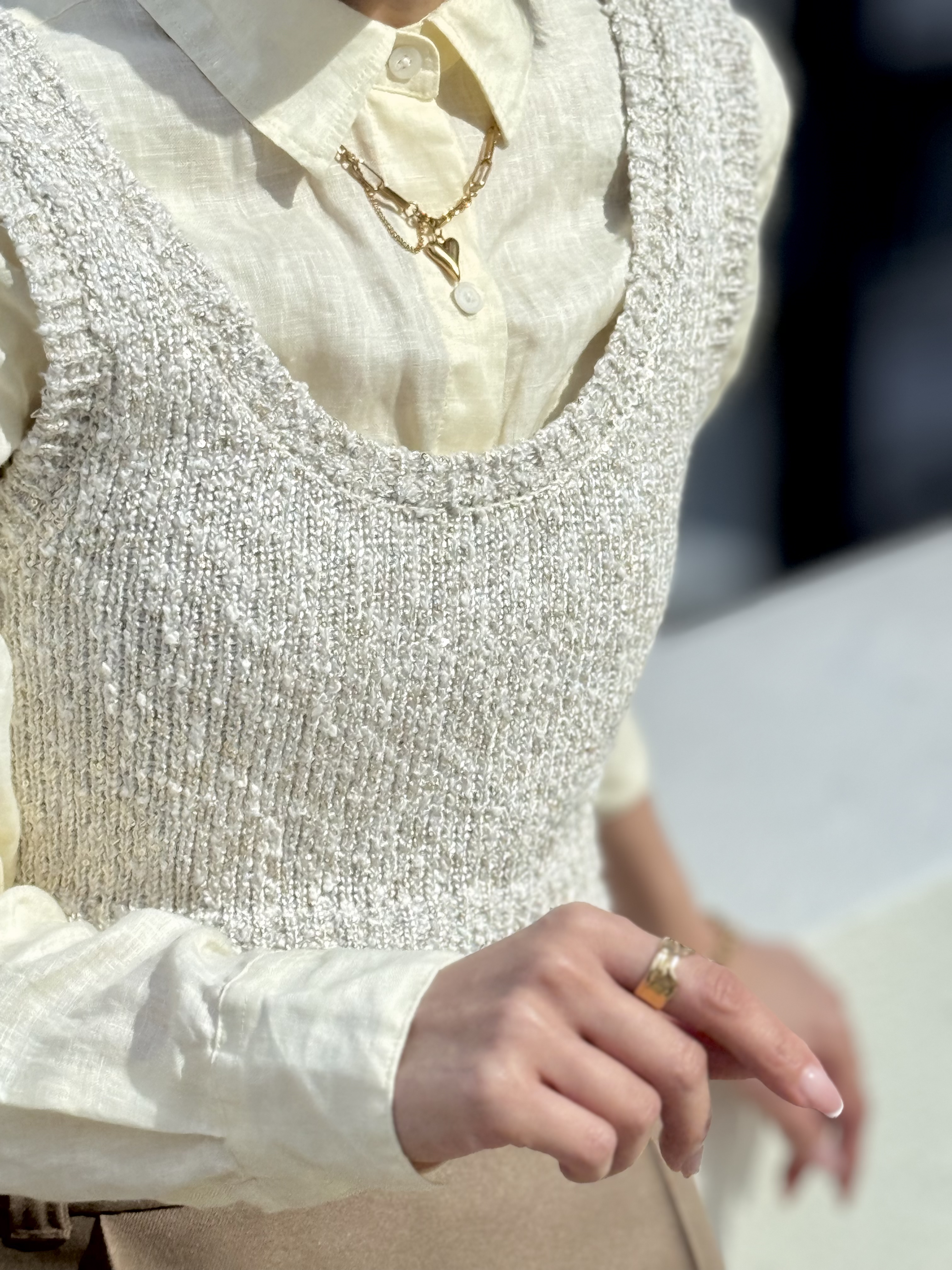 Gold irregular stainless ring