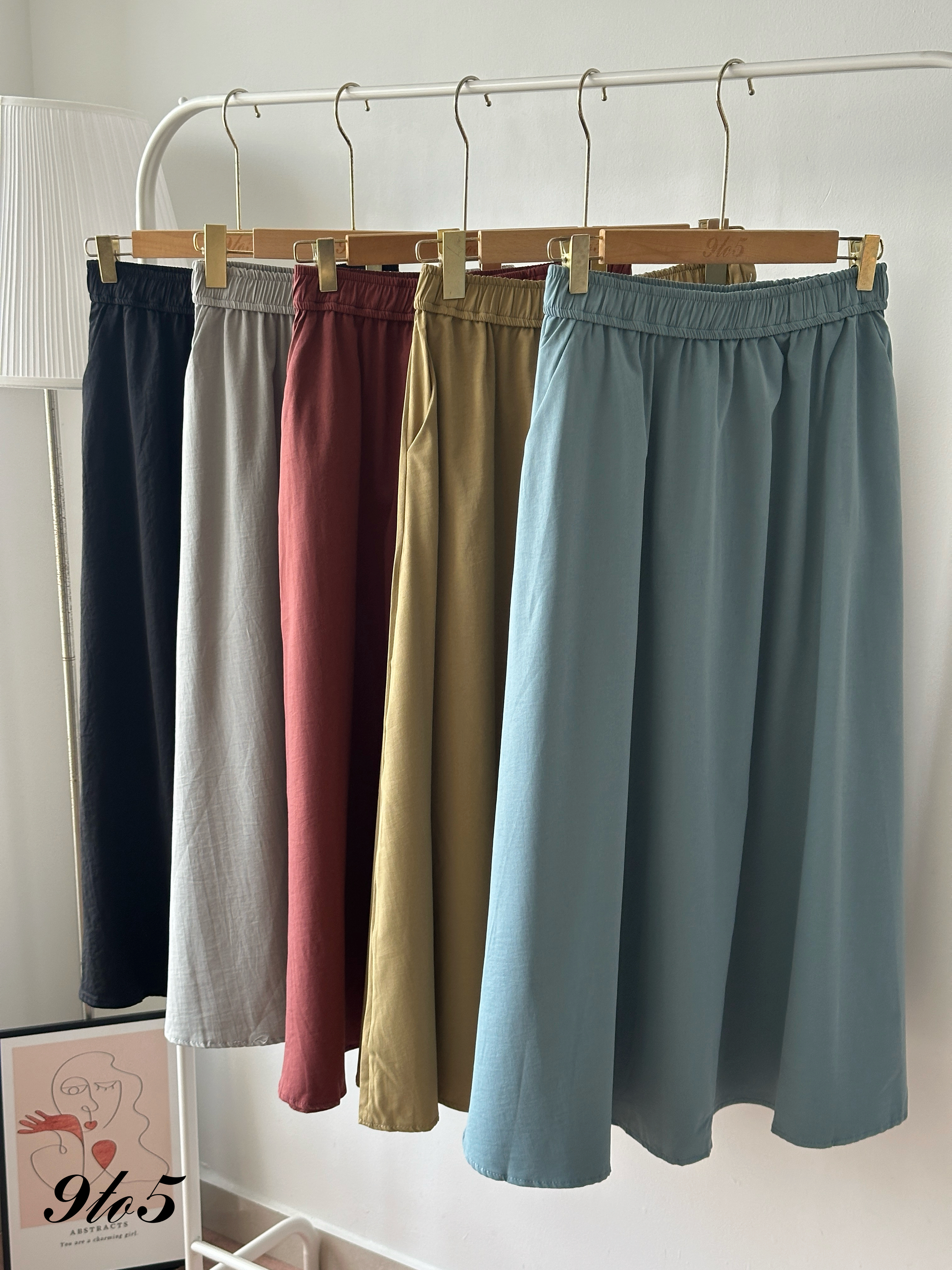 S1959 A Line Maxi Skirt - 5 Colors 
