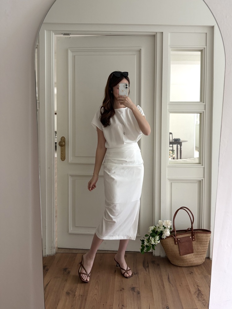 Lyra Ruched Set (White)