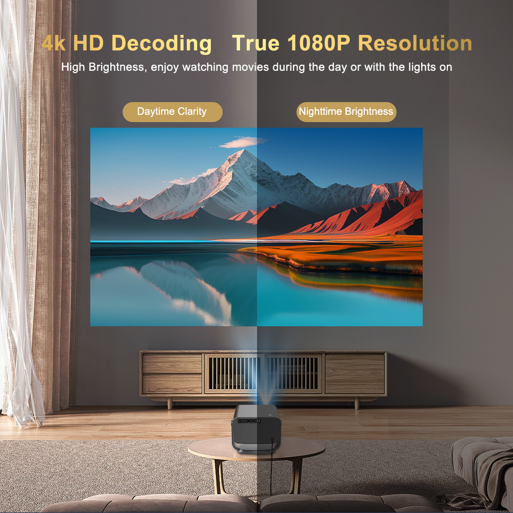 SAPPHIRE P20Ultra 智能投影機｜1080P全高清 升級版800ANSI流明｜電動對焦×4D梯形校正｜Android TV13.0系統｜WiFi6/藍牙5.4｜360°立體聲｜家用辦公影院投影機