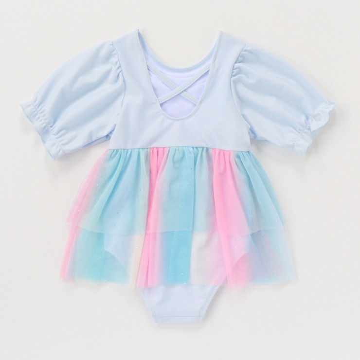 🇯🇵限時預訂 日本直送🇯🇵Elsa印花蕾絲絲帶薄紗連身泳衣