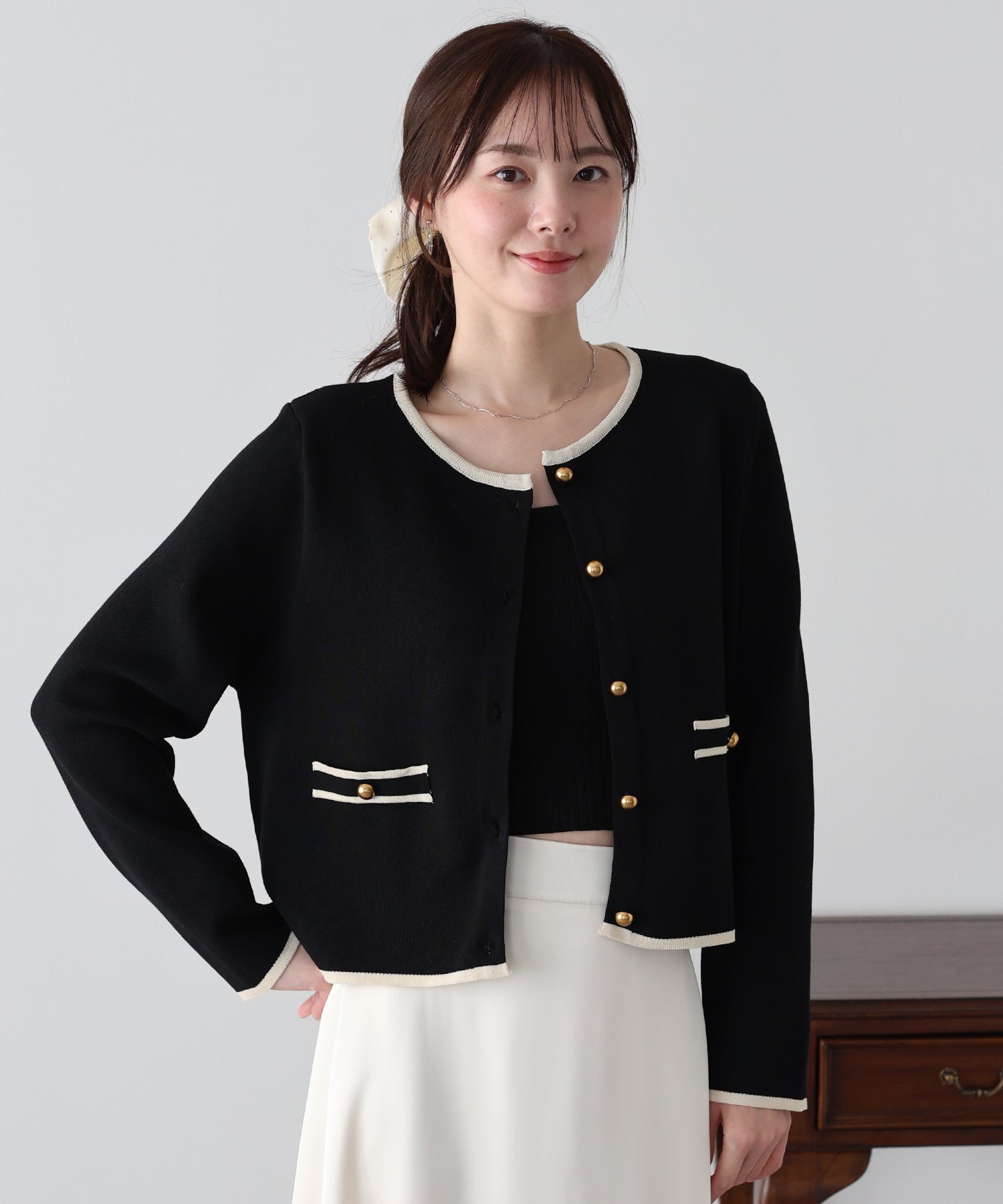 <JP> 小香風拼色Tweed Cardigan * 3色入 <預購>