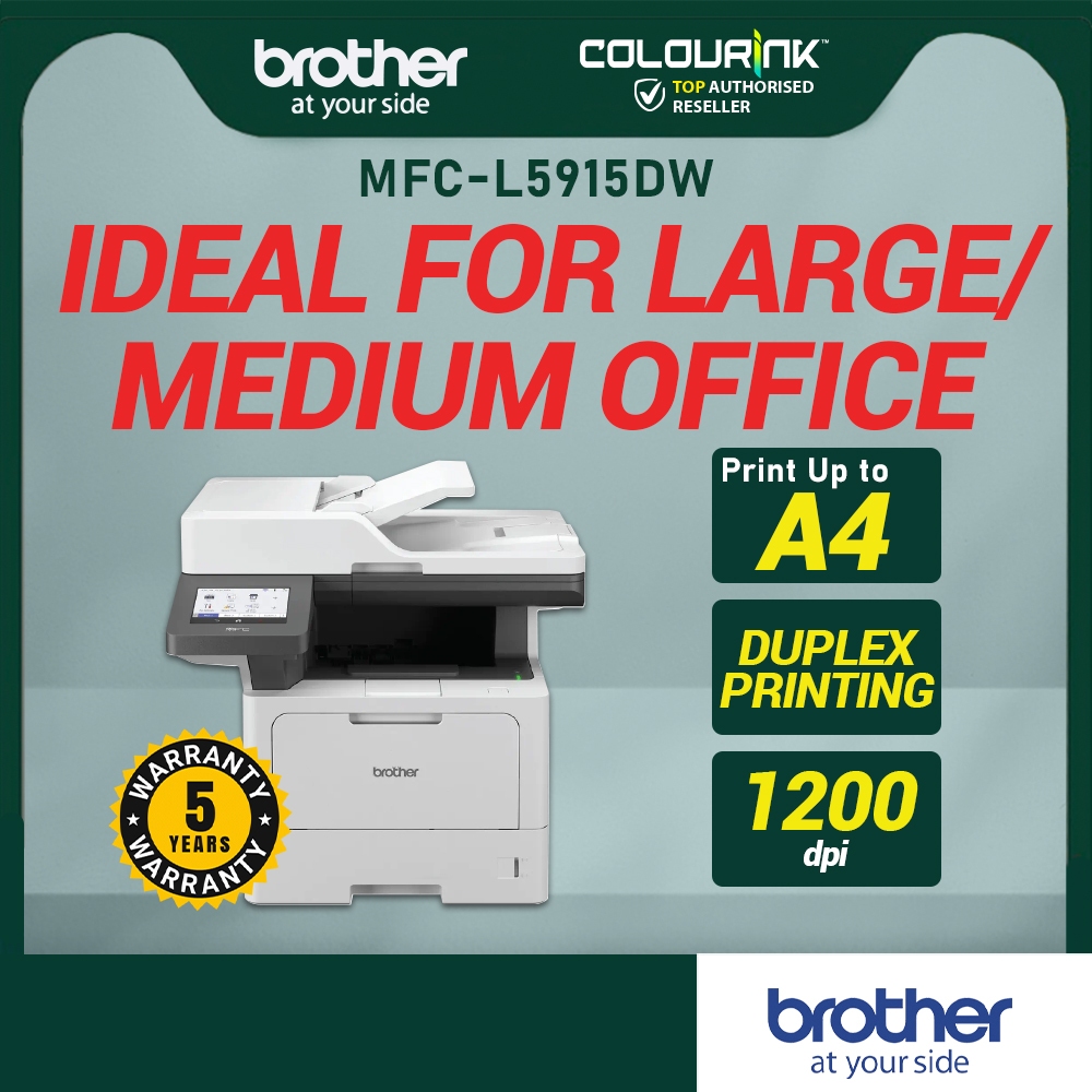 Brother MFC-L5915DW A4 3-in-1 Fax  Mono Laser Printer Duplex WiFi Mobile Print similar L2550DW L2770DW L5900DW