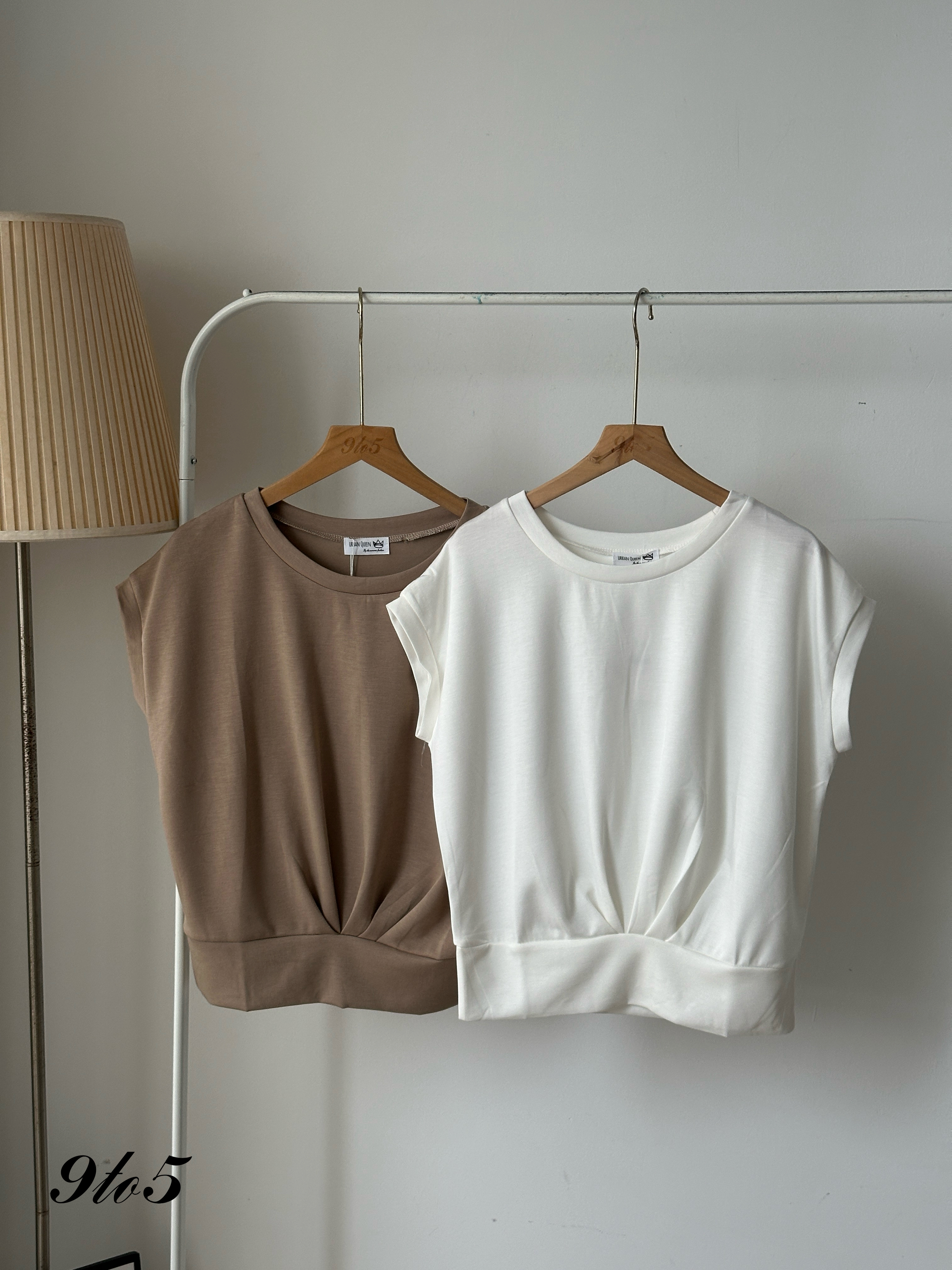 T4056 Cape Sleeve Ruched Top - 4 Colors