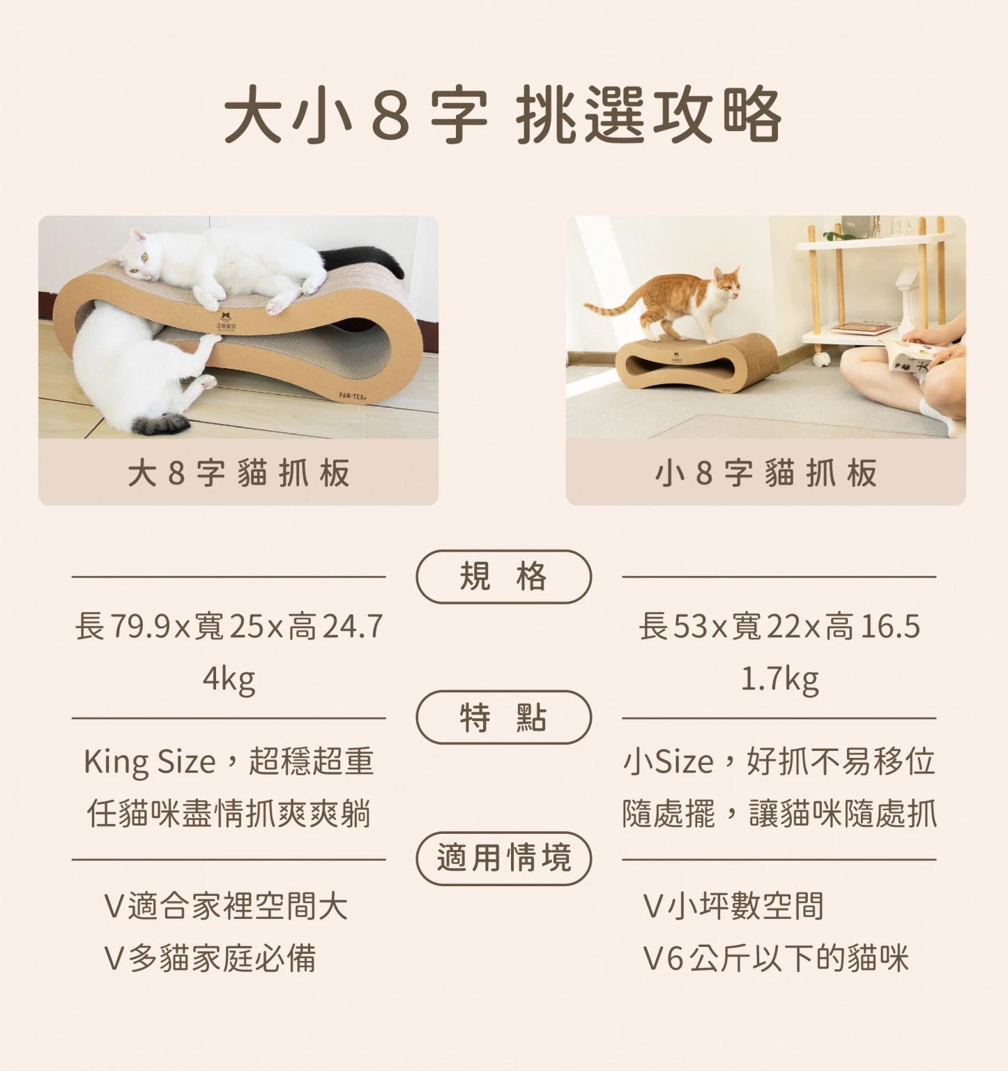 汪喵星球 經典8字型貓抓板｜不掉屑貓抓板