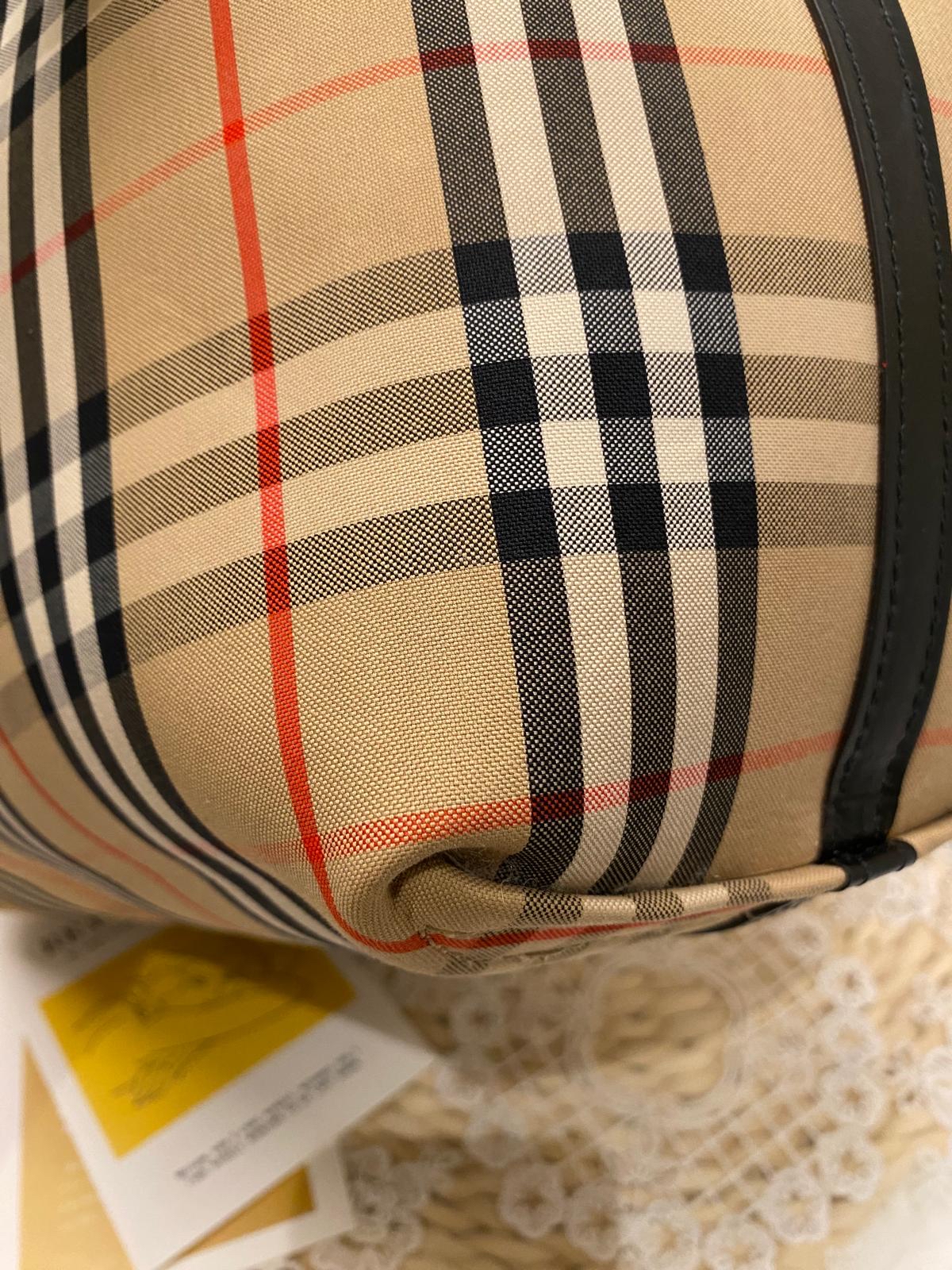 Burberry Label Print Cotton London Tote Bag (Reversible)
