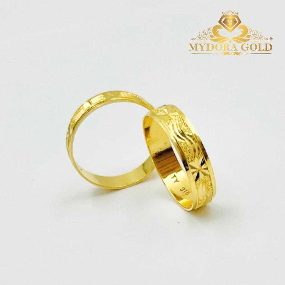 MYDORA Cincin Belah Rotan Pahat Pasir l EMAS 916/22K