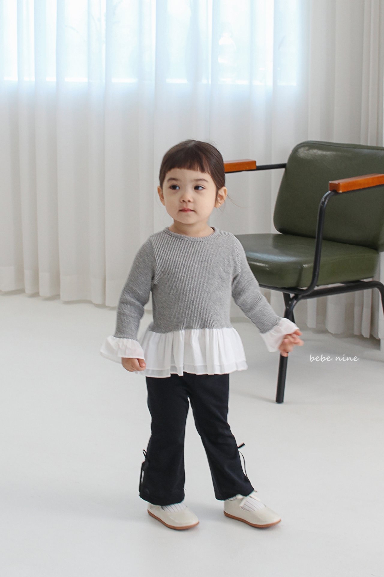 🌸預訂 韓國直送🌸🇰🇷Bebenine三色荷葉花邊下擺長袖上衣