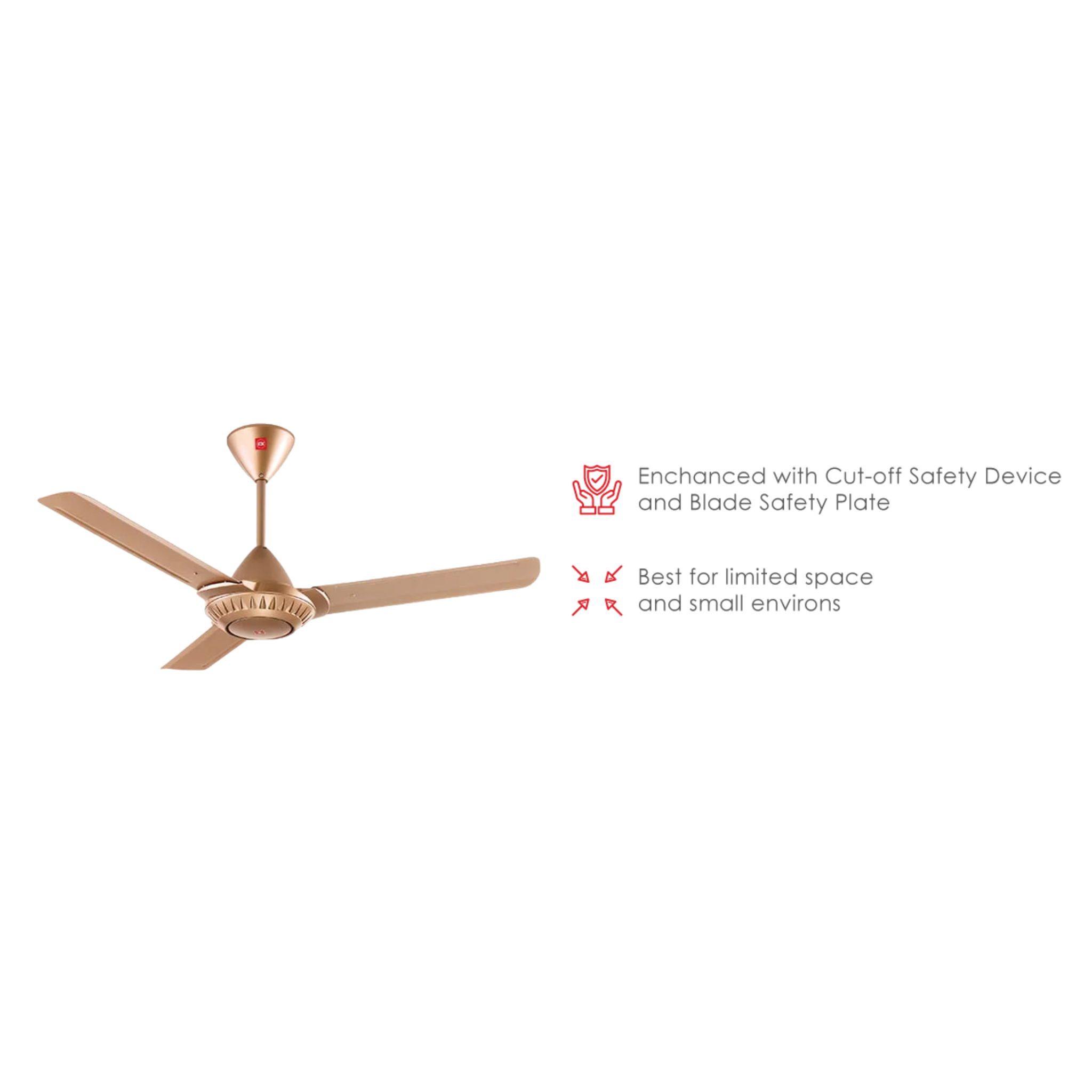 KDK 48" Ceiling Fan 3-Blade Regulator Copper Brown (K12W0)