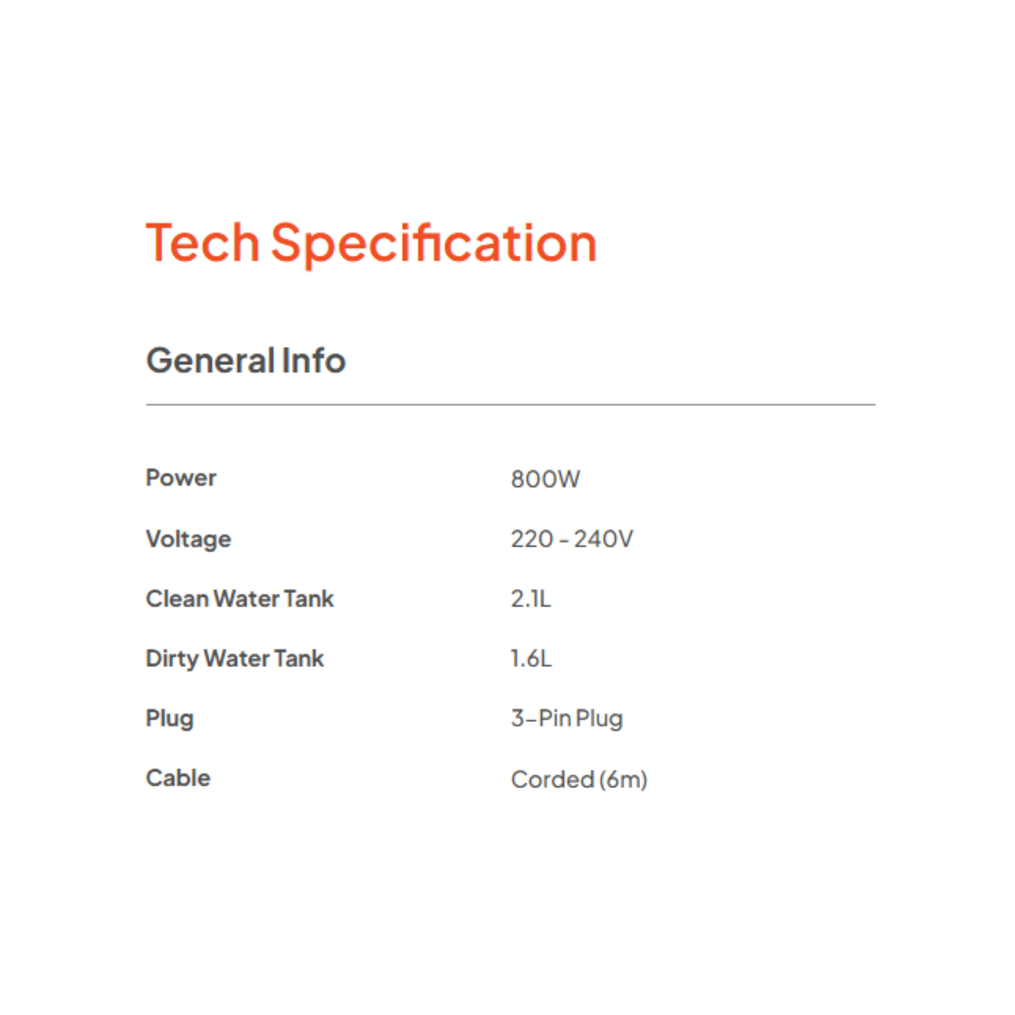 Russell Taylors 800W Carpet Washer & Spot Cleaner (CW-800)