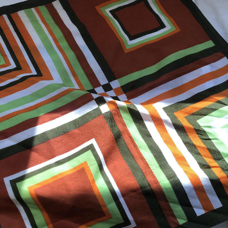 Vintage 1960s German Trevira Polyester MOD Pattern Square Scarf( EU0037)