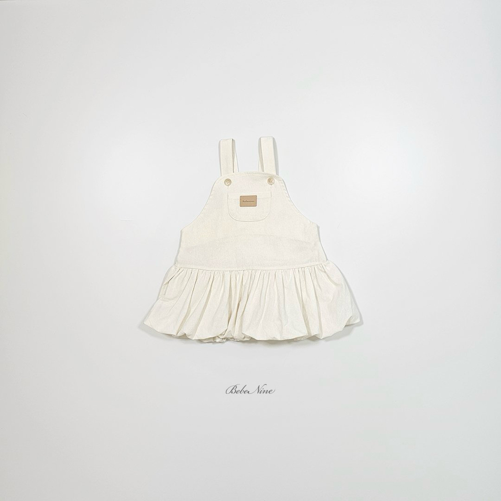 ☀️預訂 韓國直送☀️🇰🇷Bebenine三色泡泡下擺口袋純棉吊帶連身裙