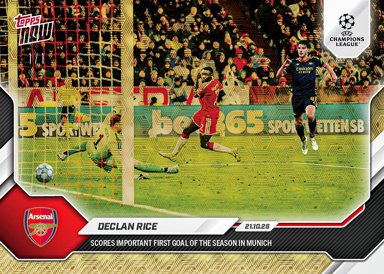 Declan Rice - 2026-27 UCL Topps NOW® #43 拜仁救主入球卡【團購】