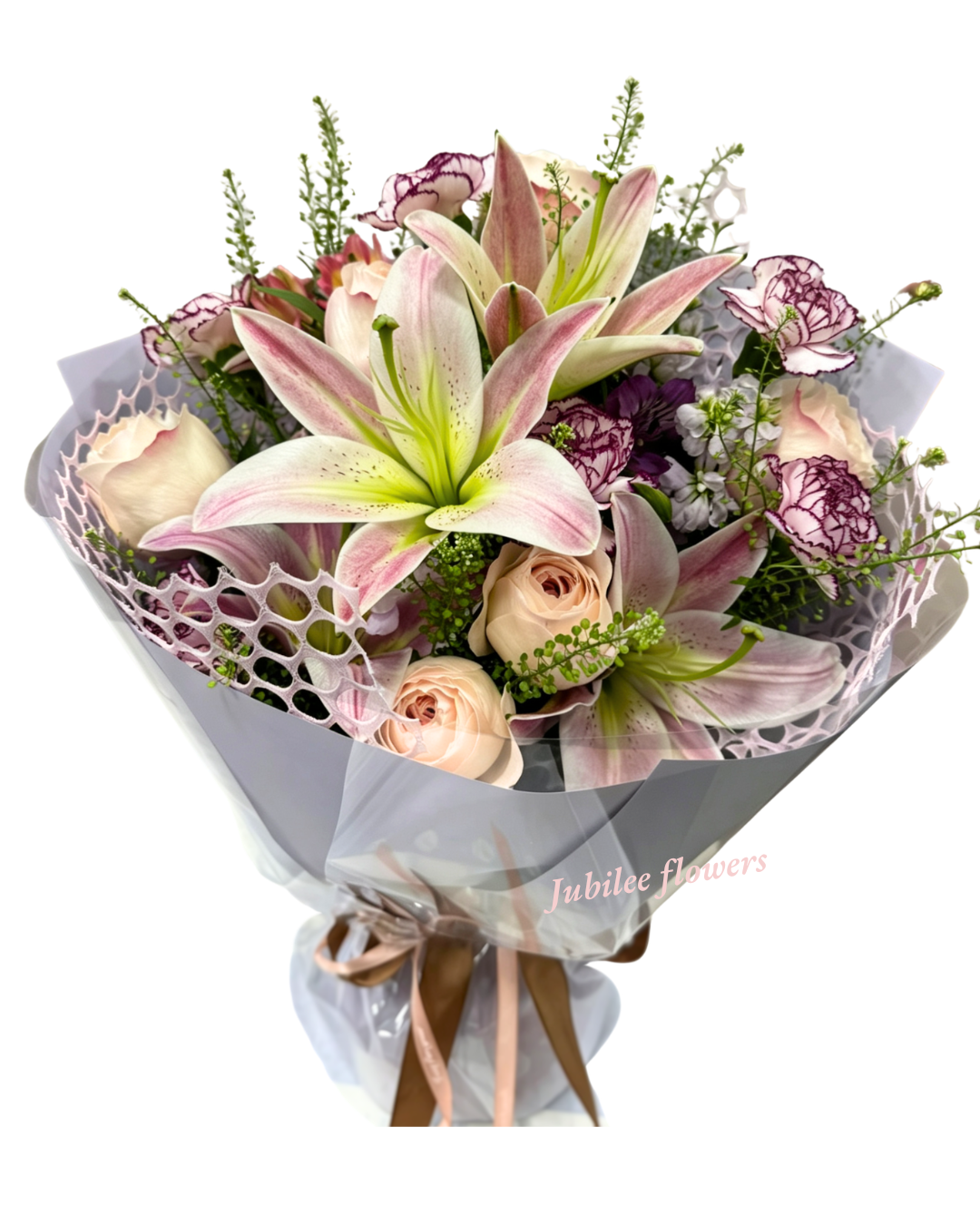 粉百合 玫瑰 花束