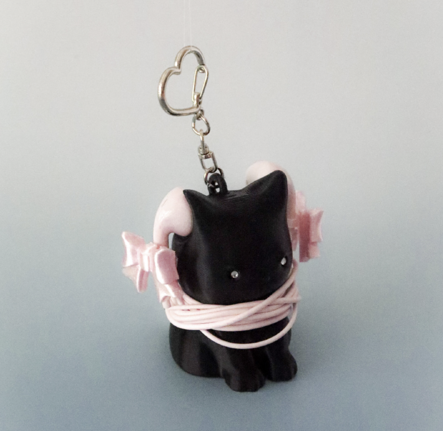 韓國小眾品牌 46month 小貓 耳機線收納 心型 鎖匙扣｜Cat Cable Keyring