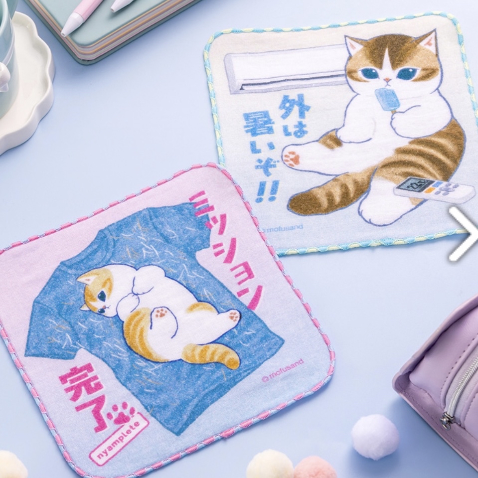 Mofusand 鯊魚貓 方巾｜預訂