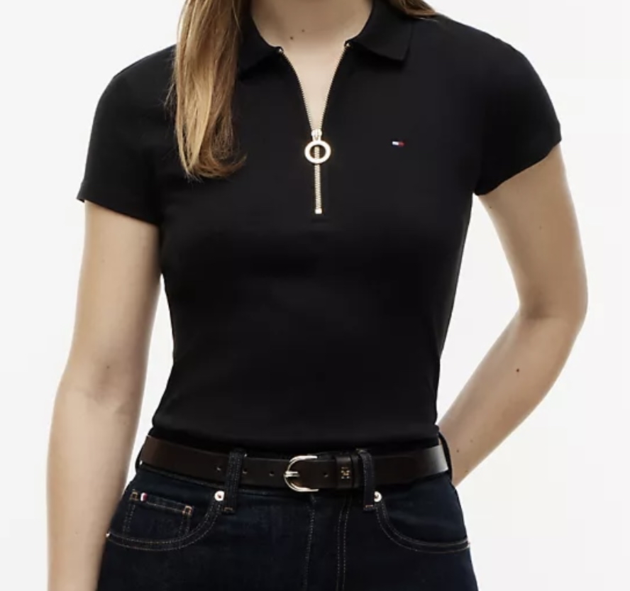 Tommy 女裝拉鍊Polo衫