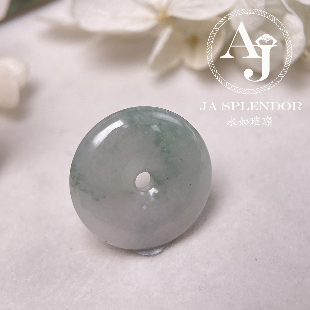 JN-175 天然翡翠A玉 冰潤飄綠平安扣
