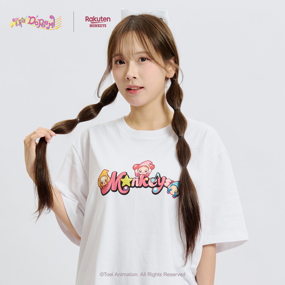 《Pre-Order》短T-白｜小魔女DoReMi X 台灣樂天桃猿商品 (26D27-P)