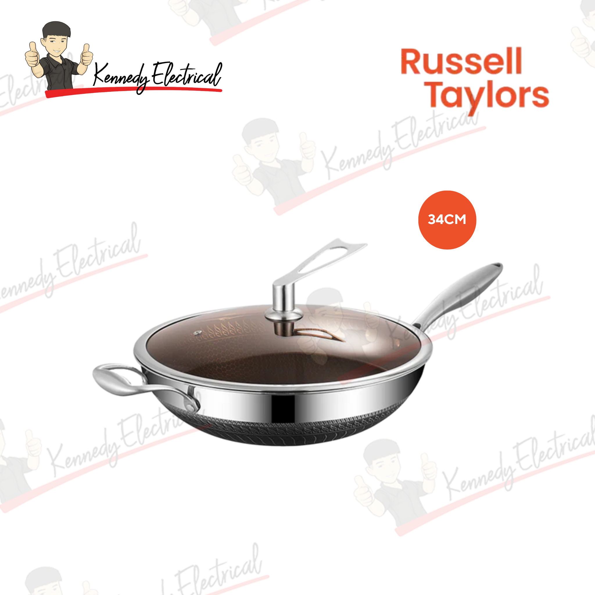 Russell Taylors 34cm Honeycomb Wok (NSW-34)