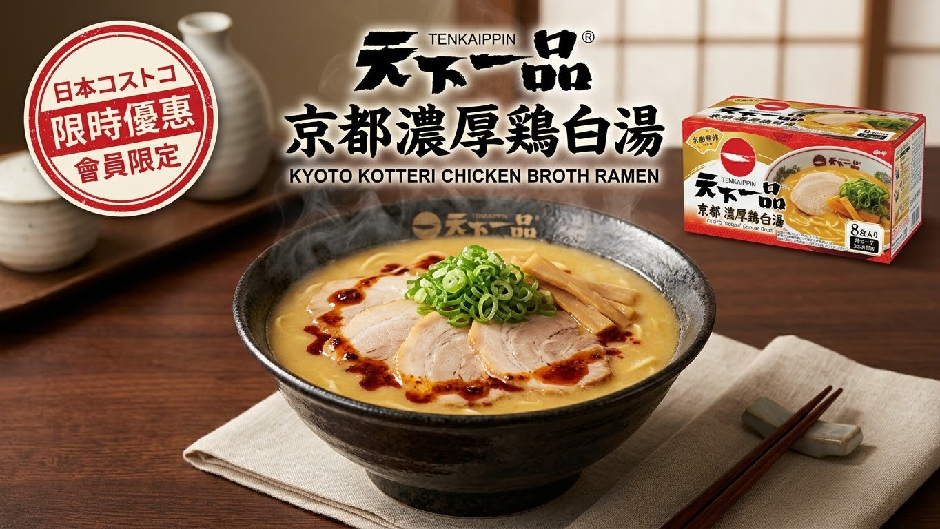 日本Costco│天下一品 京都濃厚雞白湯拉麵 - 8食入 大盒裝