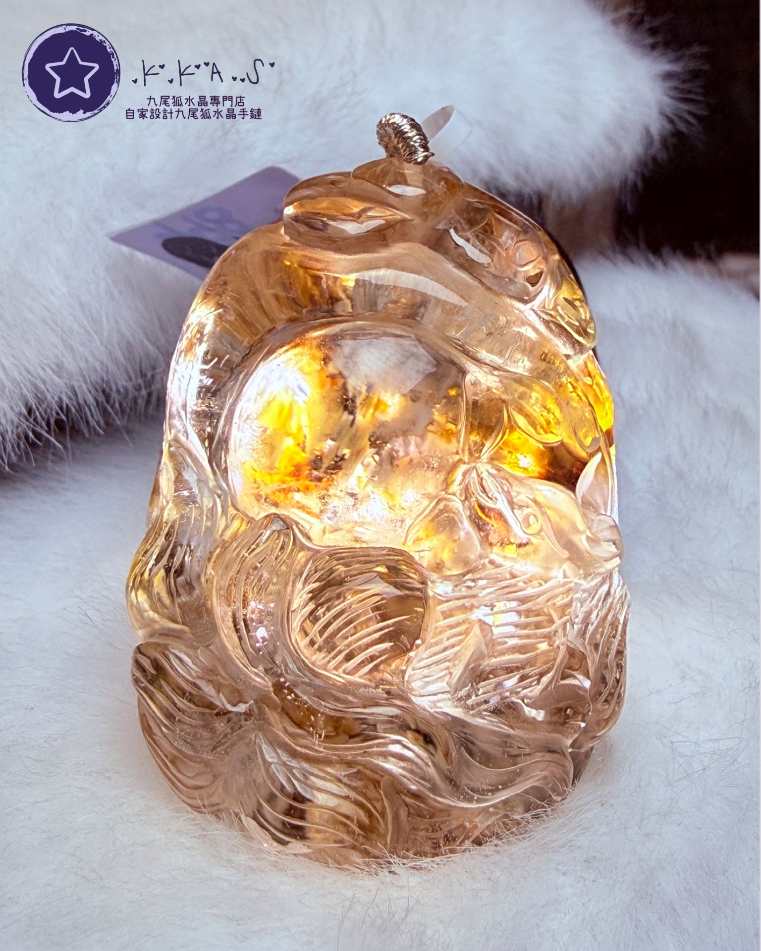 K00087 幽靈 側臉狐 - 吊墜/手牌兩用款(上下孔)