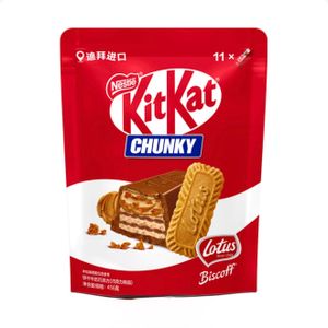 KitKat 杜拜進口 Chunky Lotus 餅乾牛奶巧克力 袋裝 456g 平行進口 (此日期前最佳：2026-08-31）