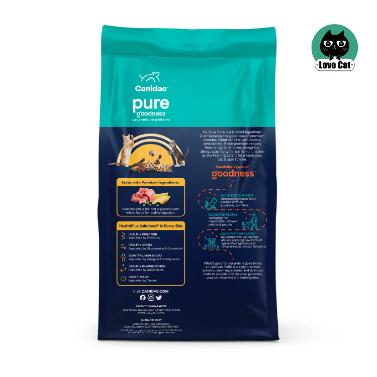 Canidae PURE 低敏無穀物多元配方貓乾糧 - 雞、火雞、羊、魚肉