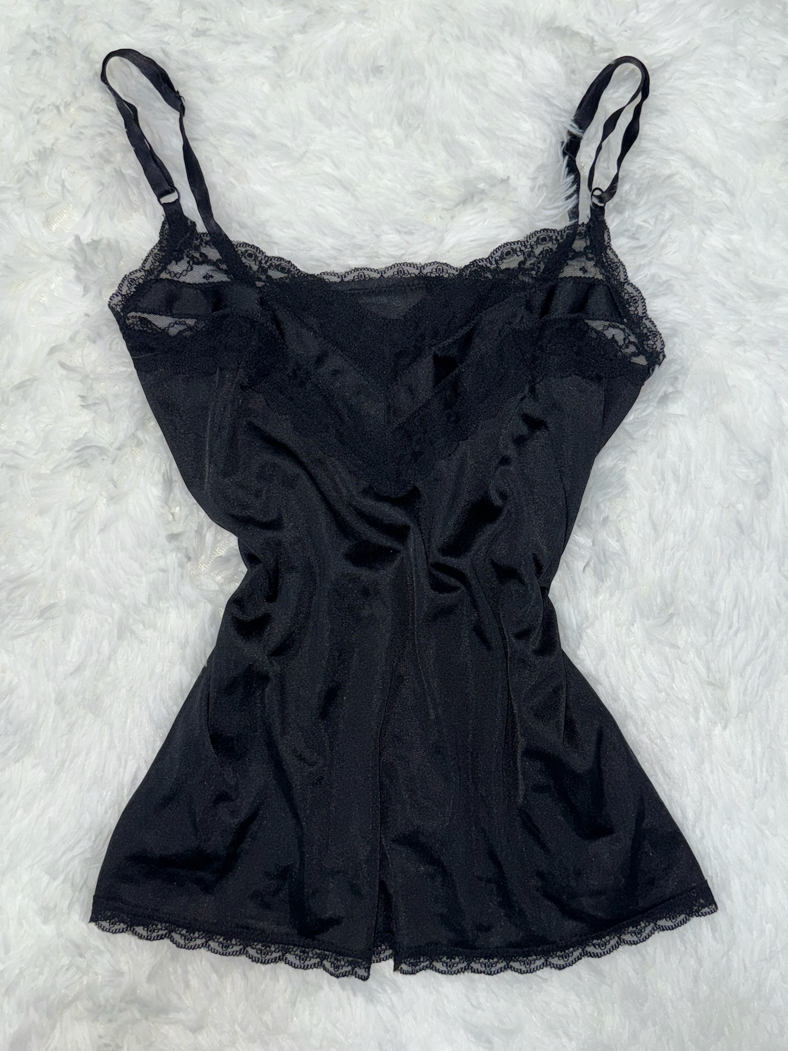 Coquette Black Satin & Lace Camisole