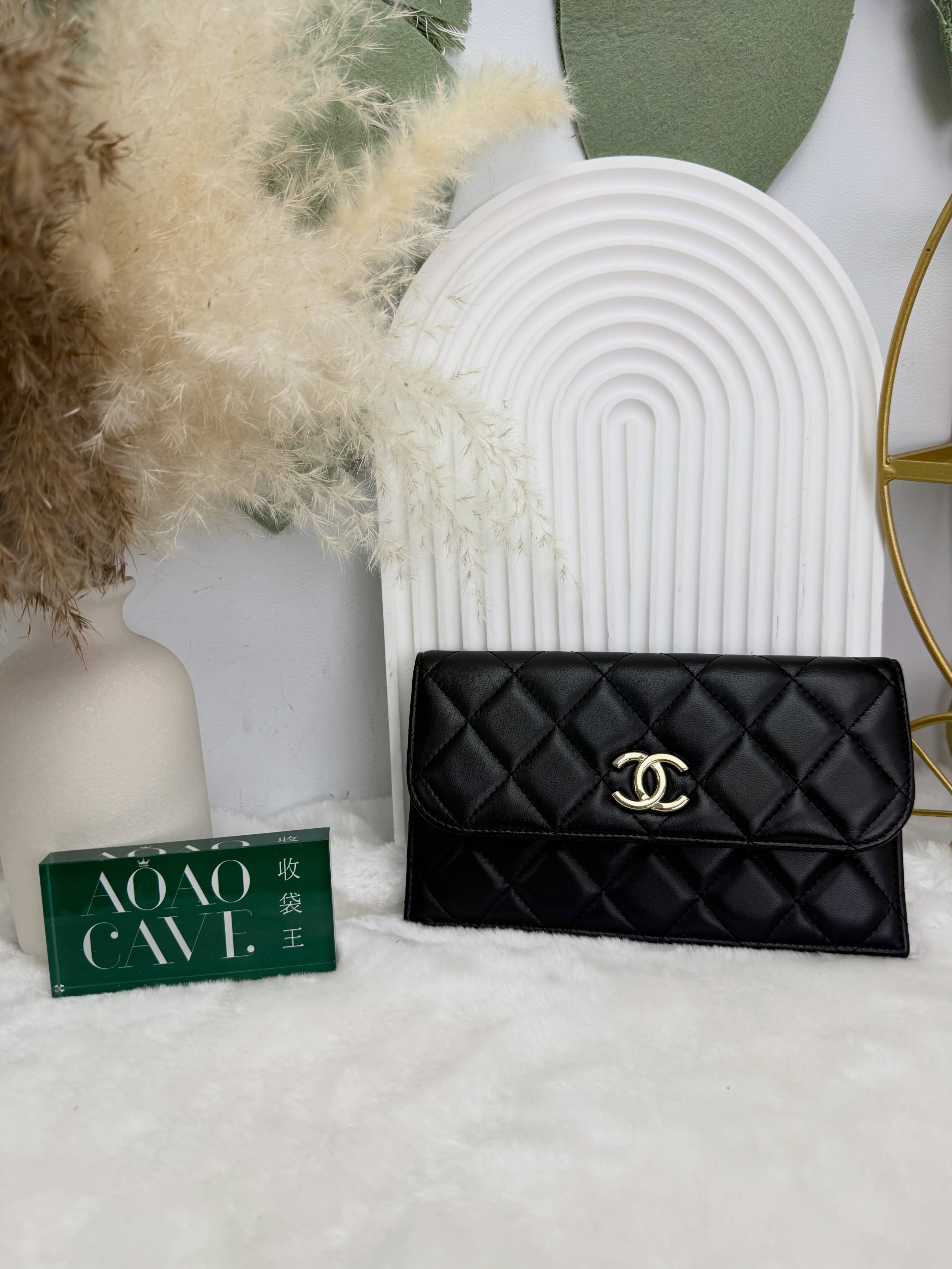 Chanel👜 PRE OWNED 🛍️黑色三合一 30開 有卡有塵袋🖤