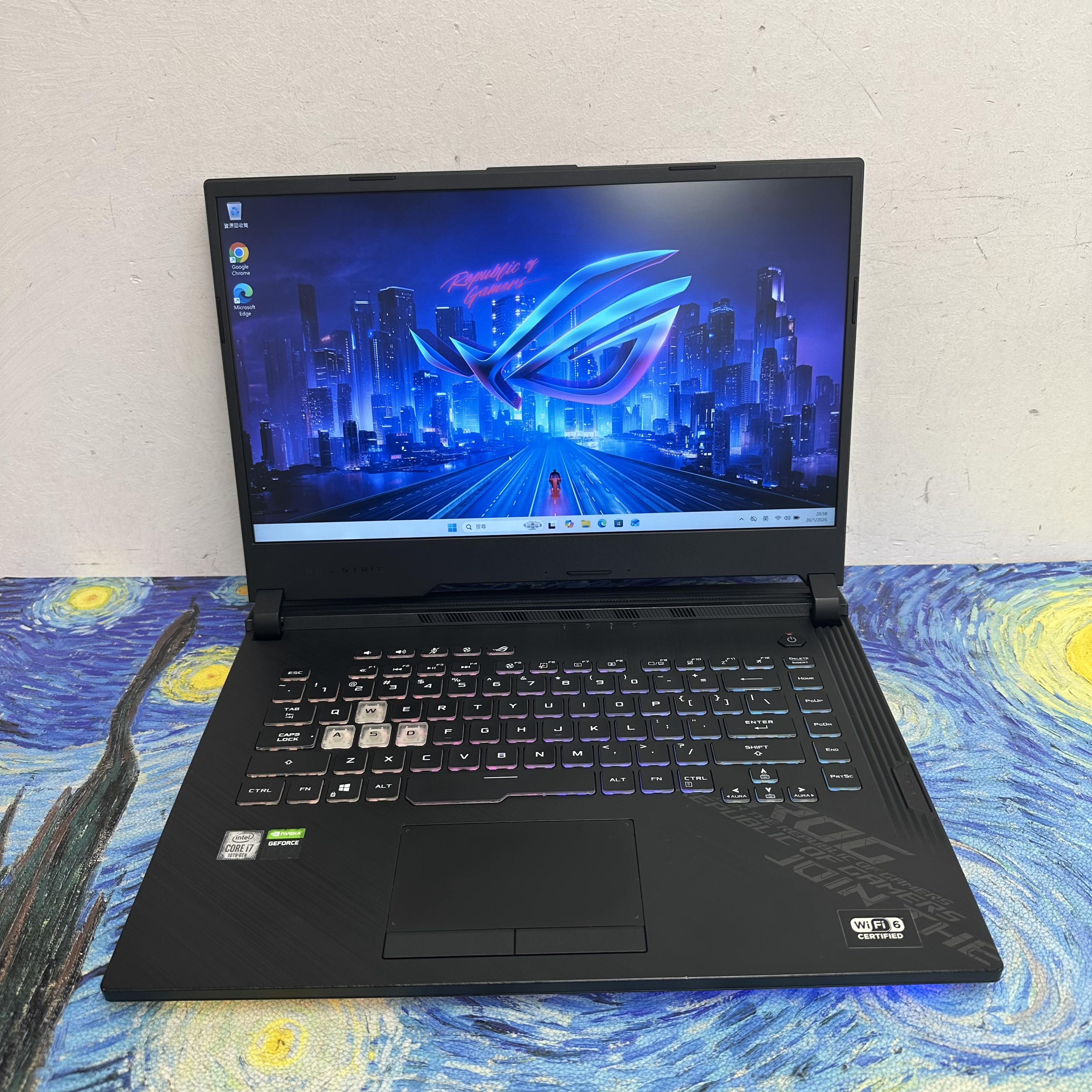 （頂級華碩ROG RTX電競機🔥)ASUS ROG i7-10750H/16GB Ram/512GB SSD/RTX2070獨立顯示卡/144Hz/  Laptop / Gaming Notebook/ PC / Gaming Laptop / Movie / Netflix / YouTube / Win11