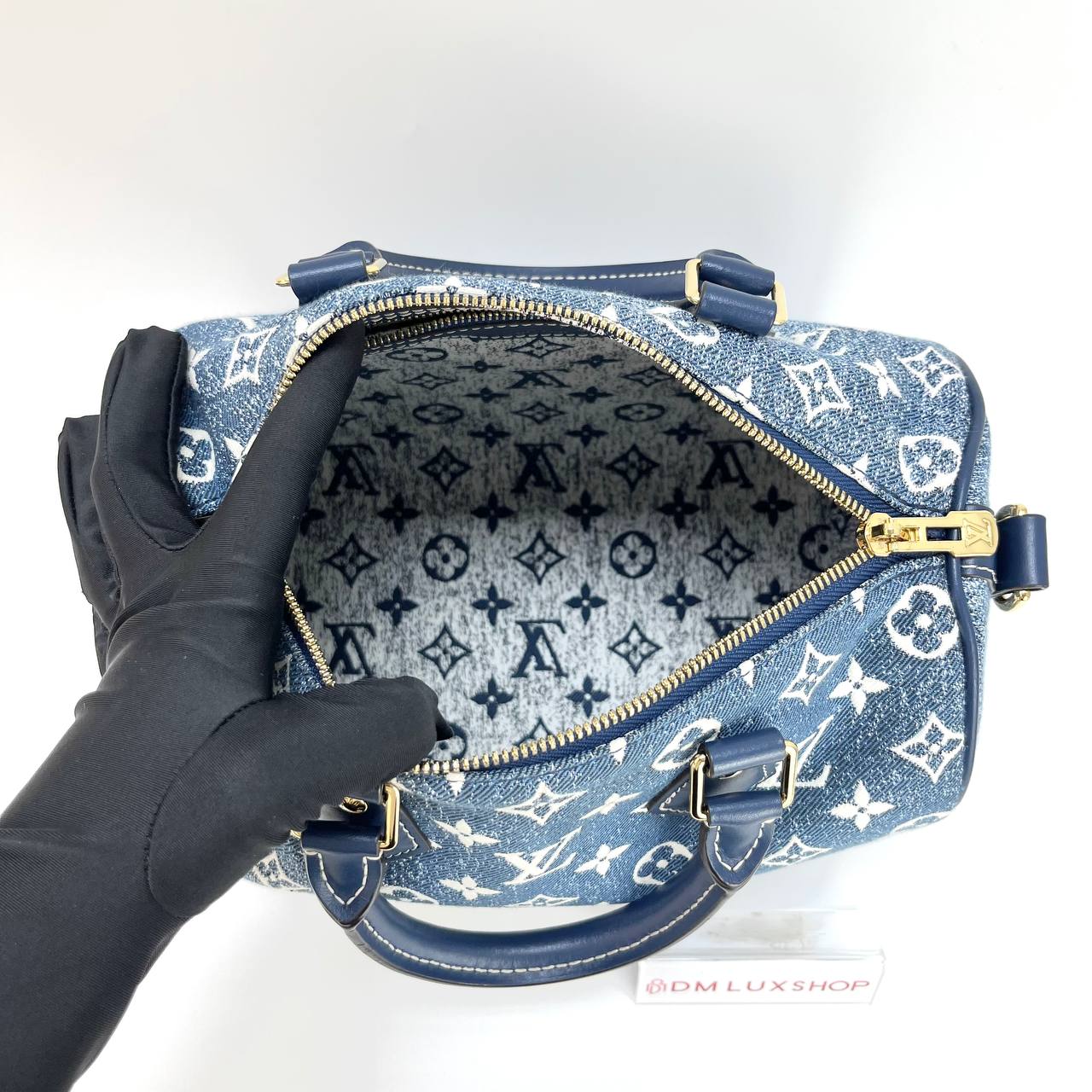 LV Monogram Denim Speedy 25 GHW