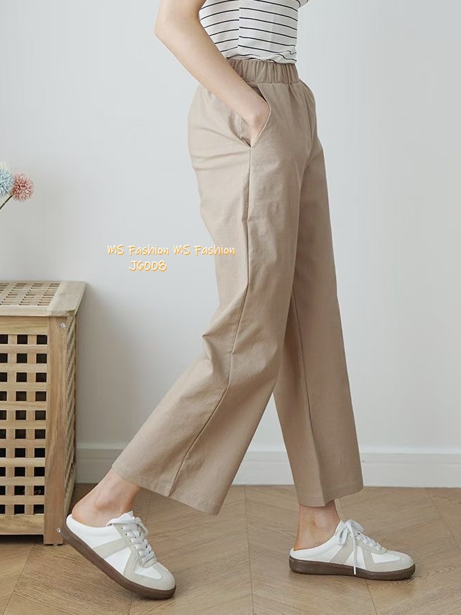 J6008 韓國🇰🇷棉麻直筒褲