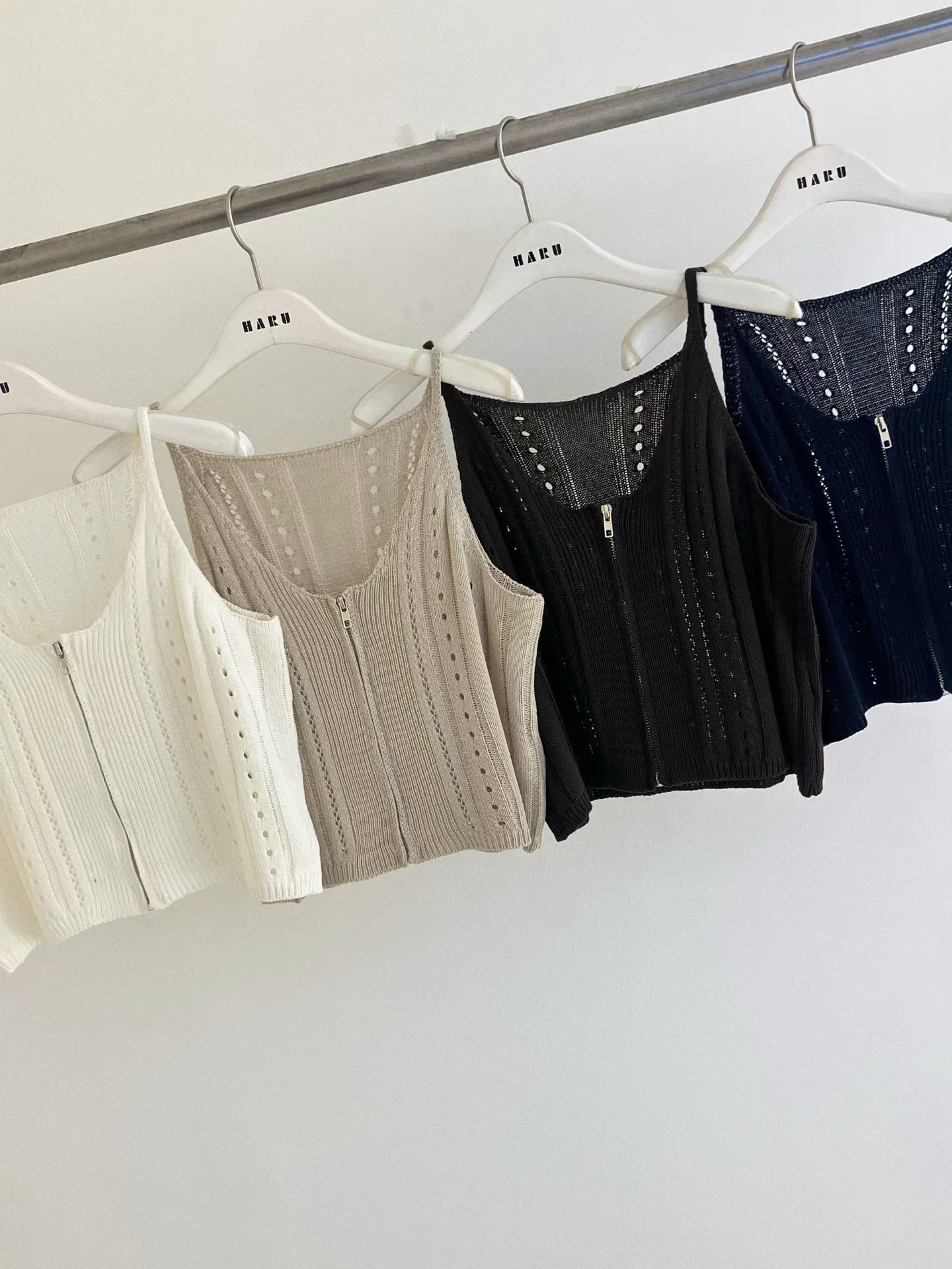 HA8 拉鍊針織洞洞吊帶