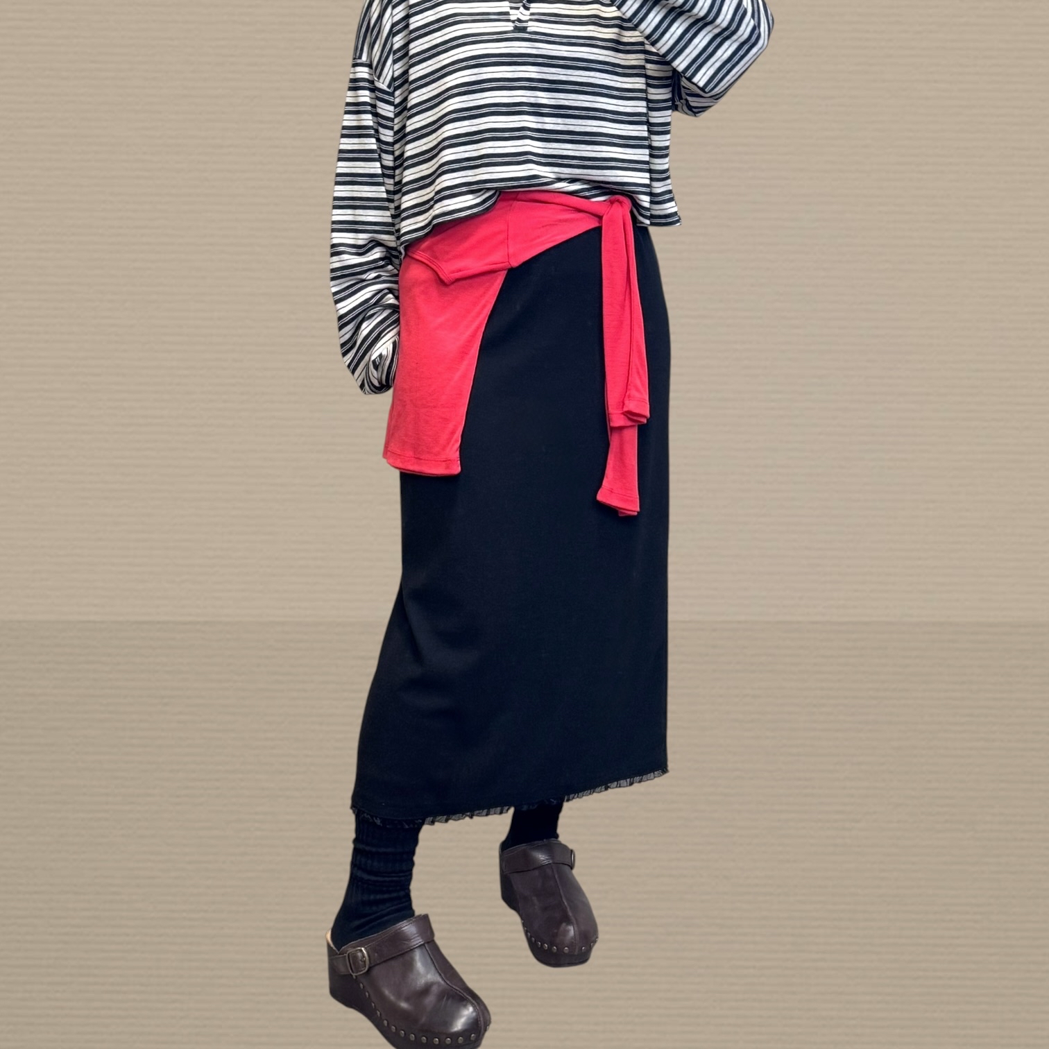 221126 半截喱士腳長裙 腰 68-110 Hip 108-128 長 80