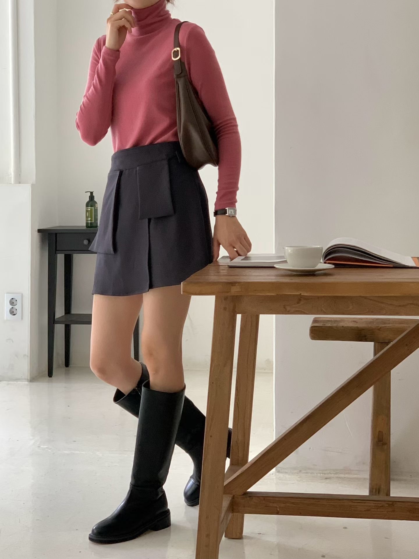 HighNeck wool basic tee