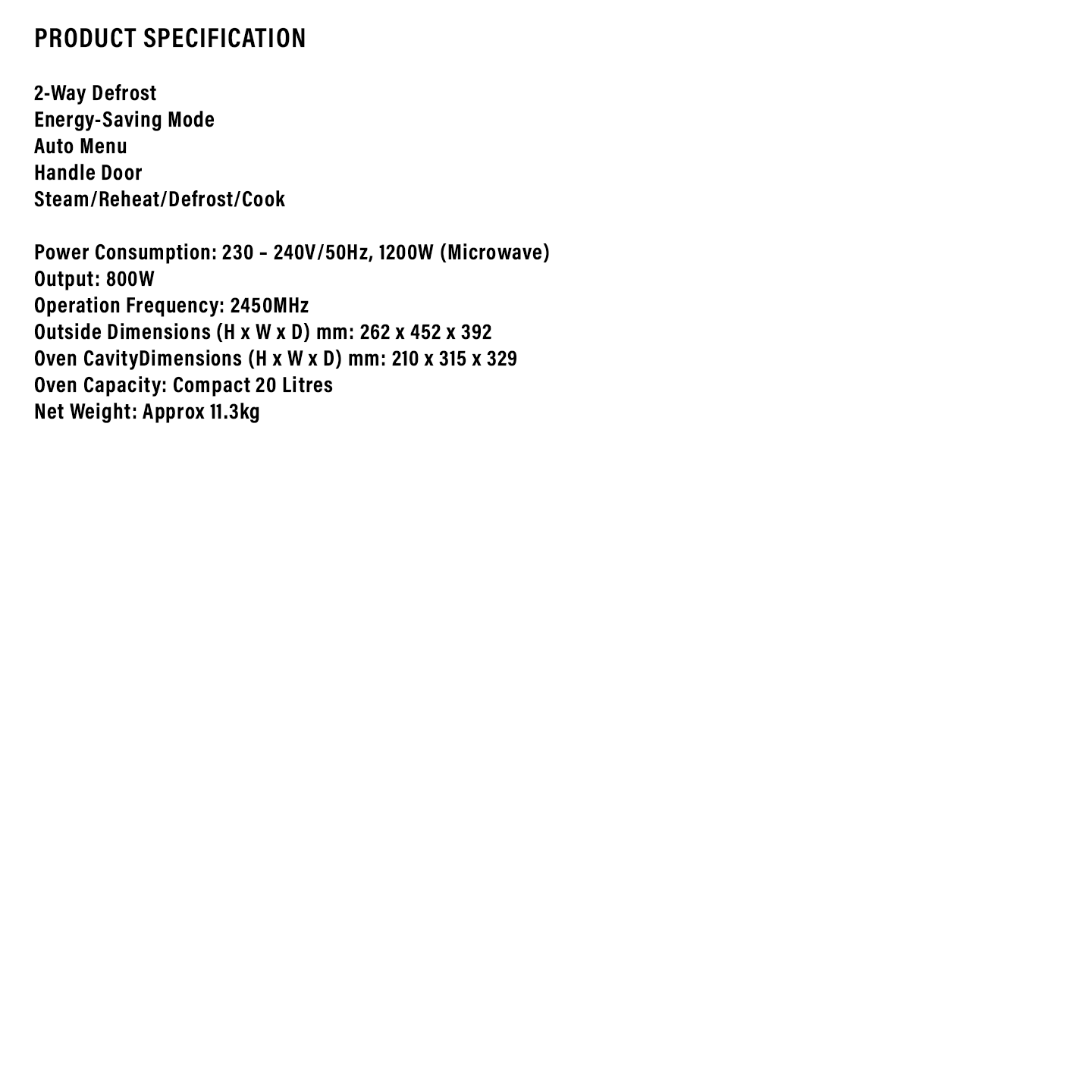 Sharp 20L Digital Microwave Oven (R2021GK)