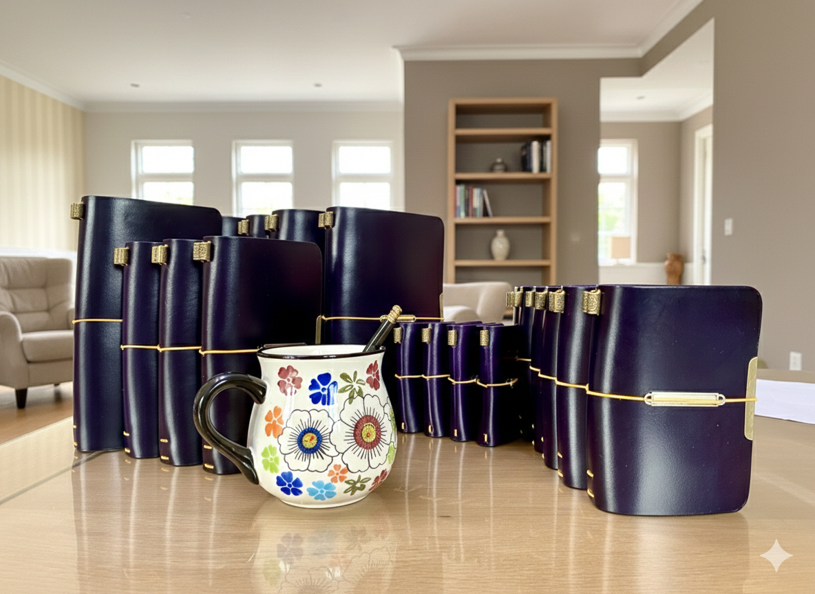 Kayztyle Collection 2026-23WD．11 of Hidden Violet | Double-sided 2-fold Leather Journals