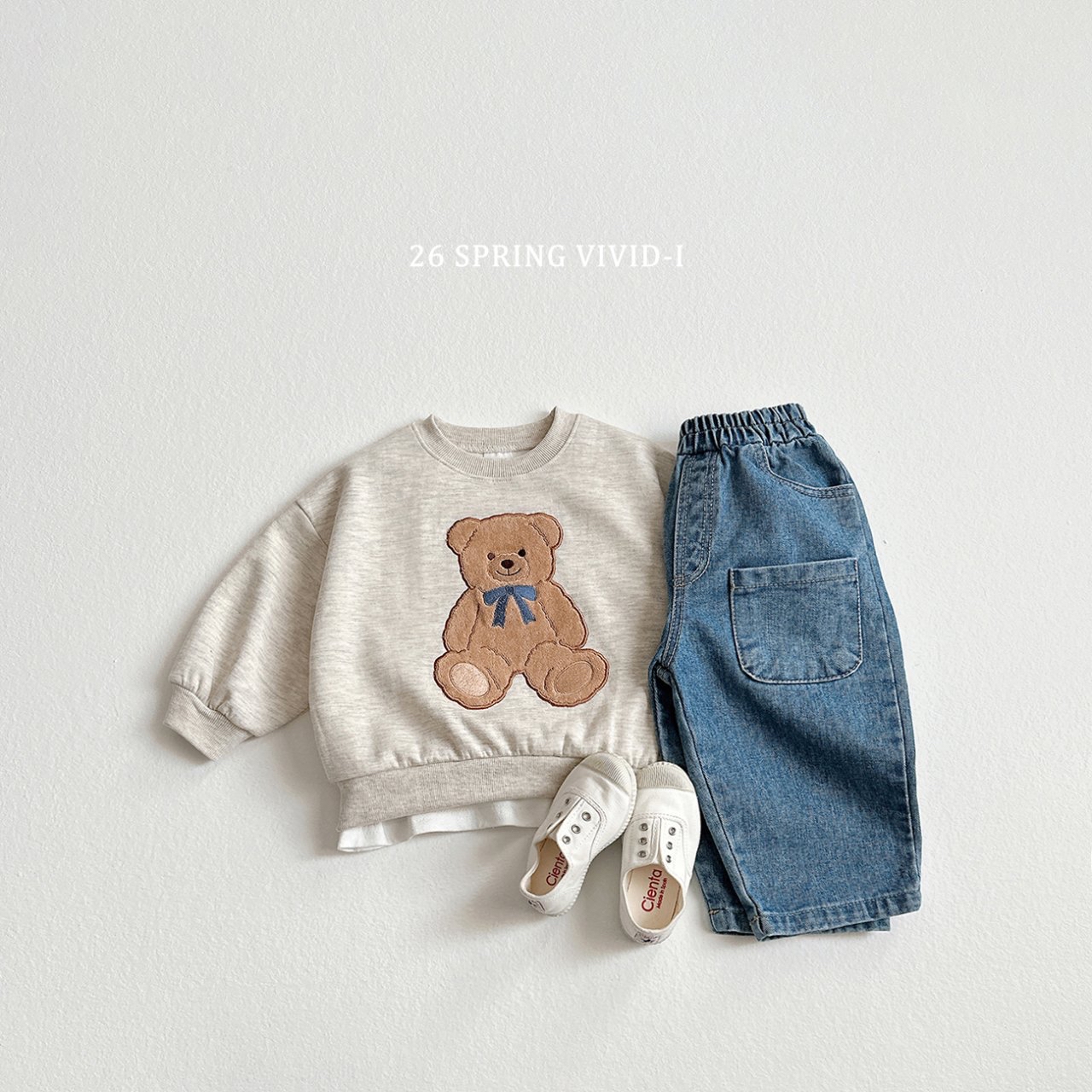 🌸預訂 韓國直送🌸🇰🇷VIVIDI三色動物刺繡貼花寬鬆衛衣