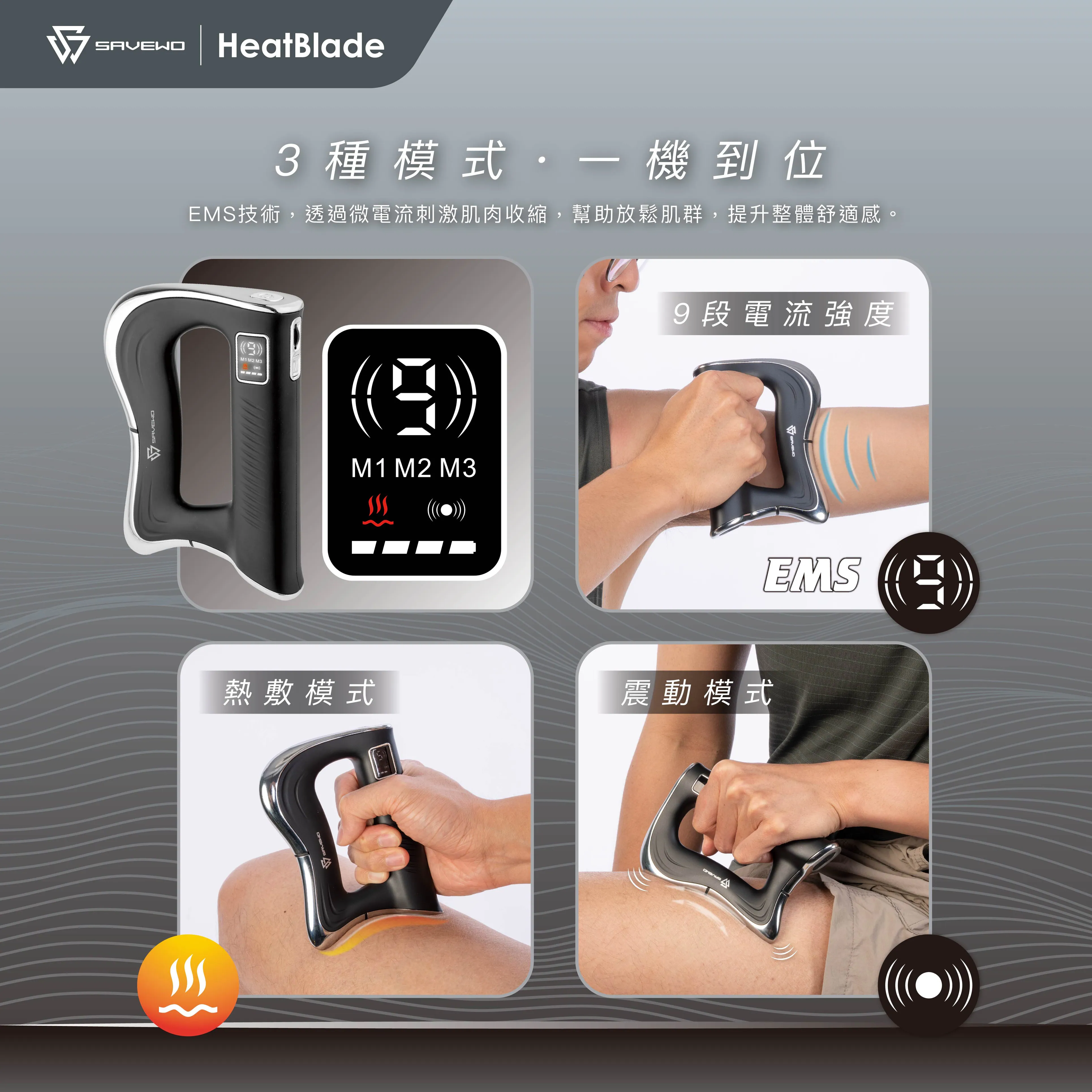 香港行貨 SAVEWO EMS-FM01 HeatBlade 溫能深層筋膜刀 (附送精油乙枝)