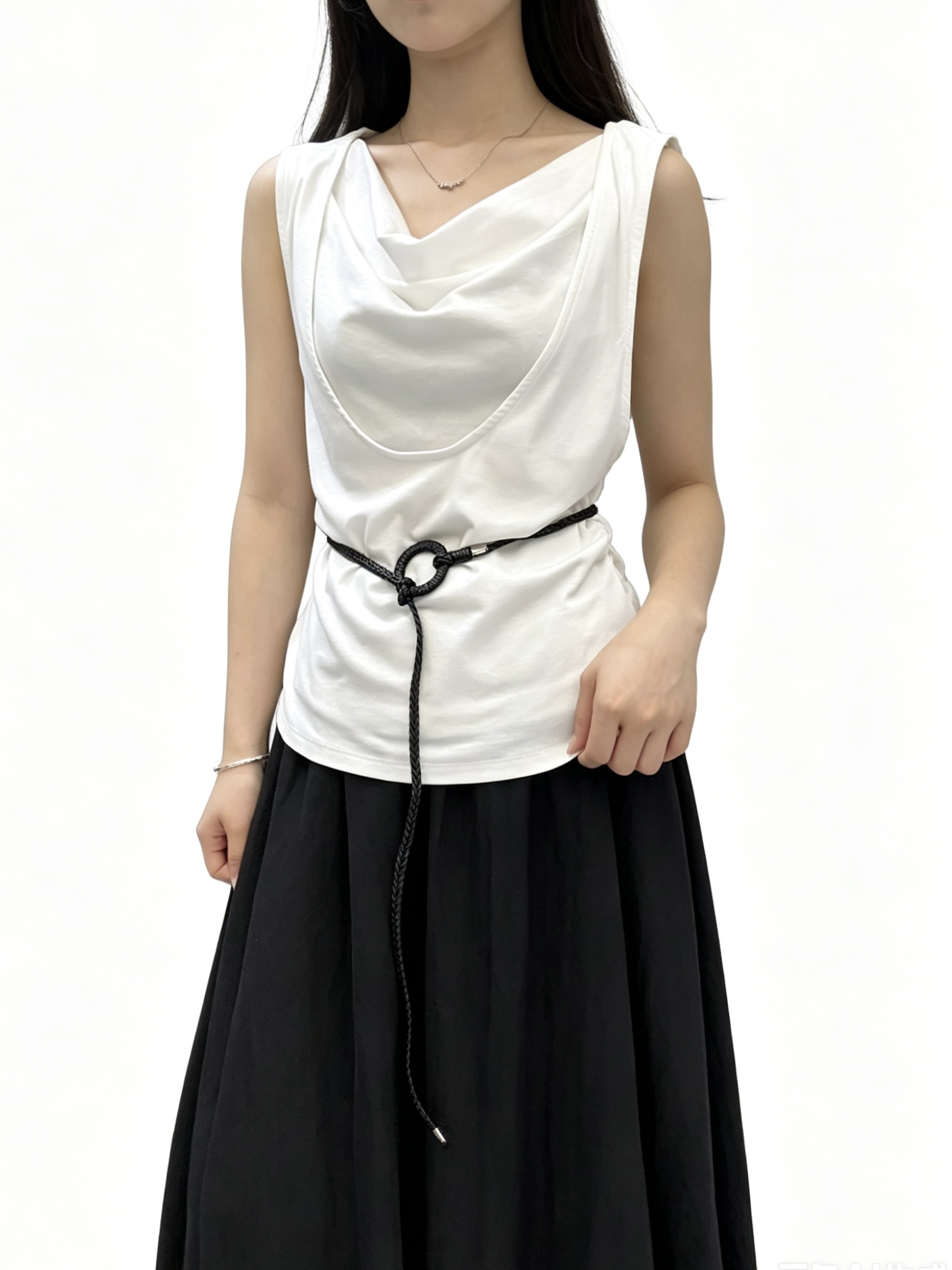 盪領假兩件背心