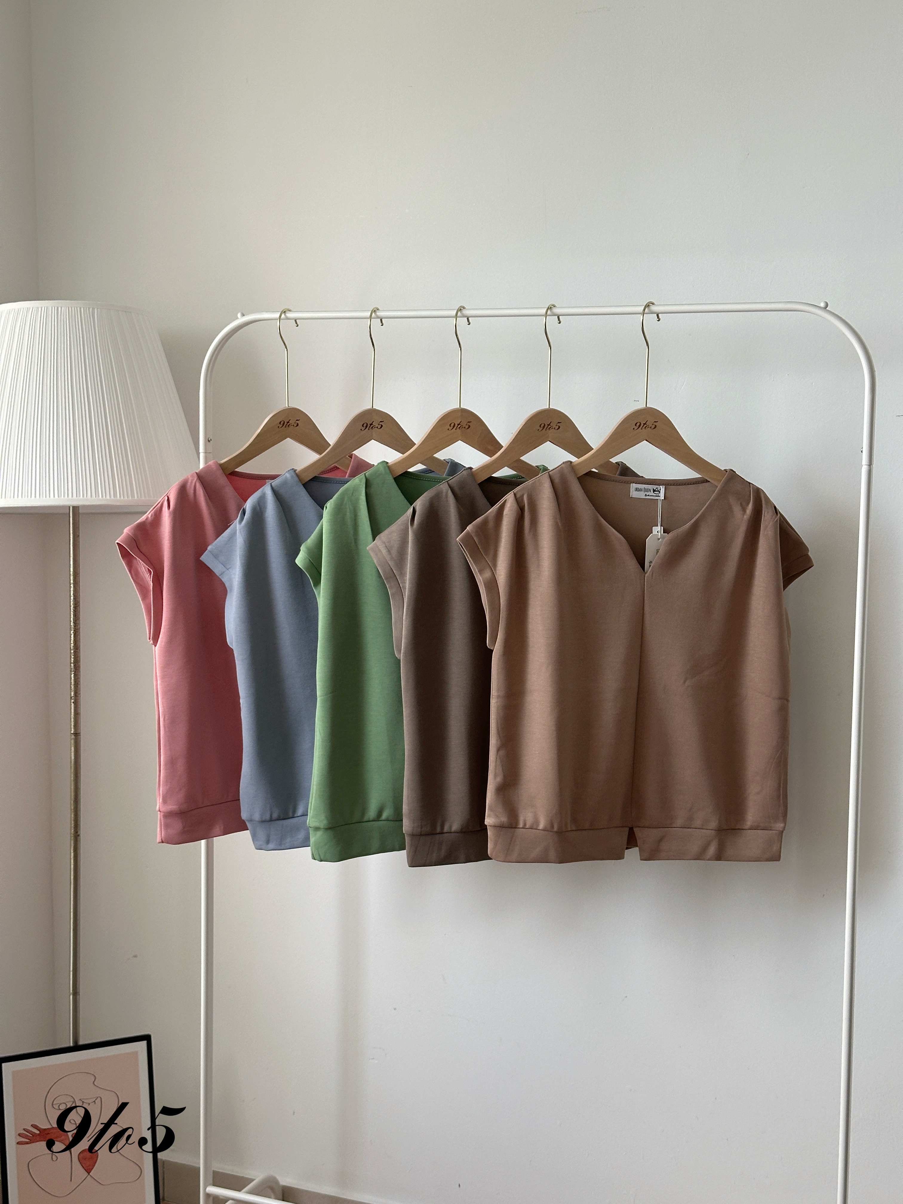 T4262 Cape Sleeve V Neck Top - 5 Colors 