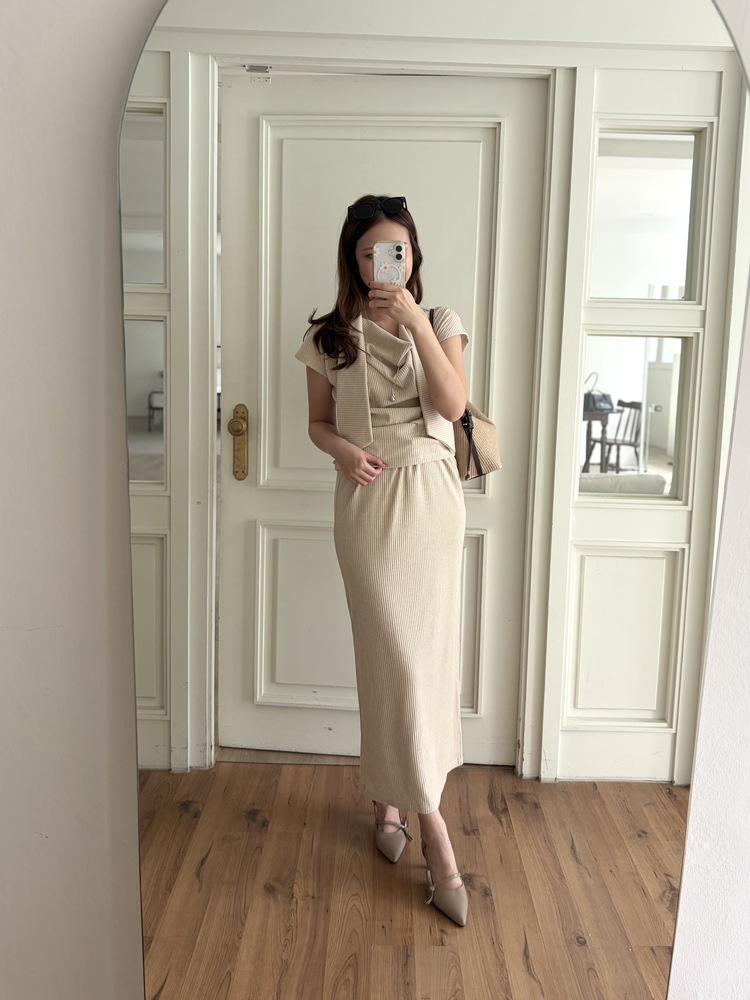 Softy Tie Detail Set (Nude Beige)
